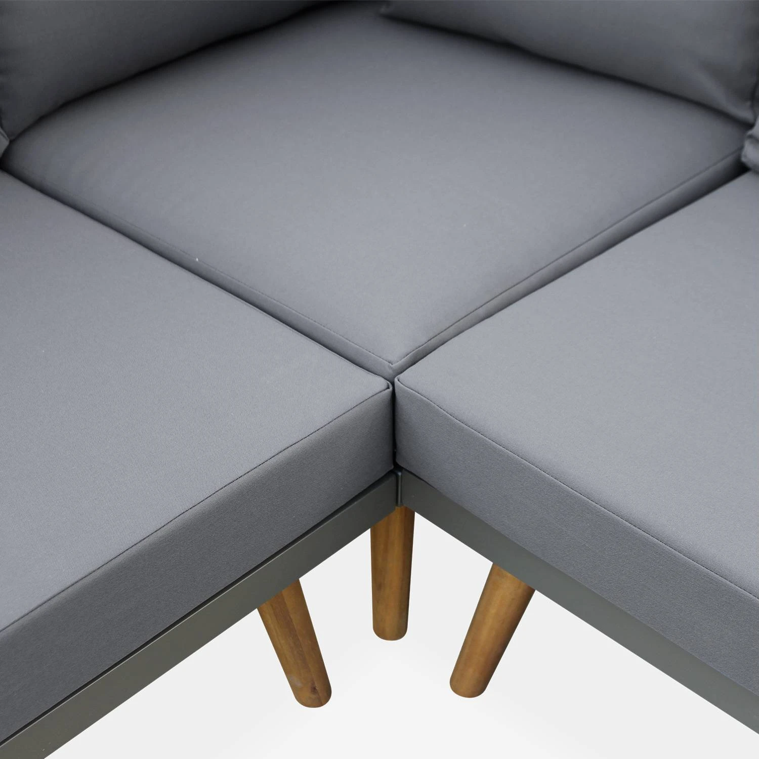 Salon De Jardin Bois 5 Places Couleur : Gris / Gris â Image 4