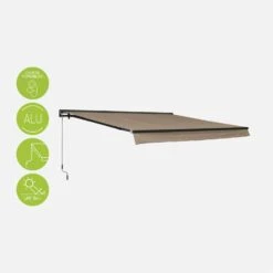 Store Banne Manuel 4x3m Couleur : Taupe