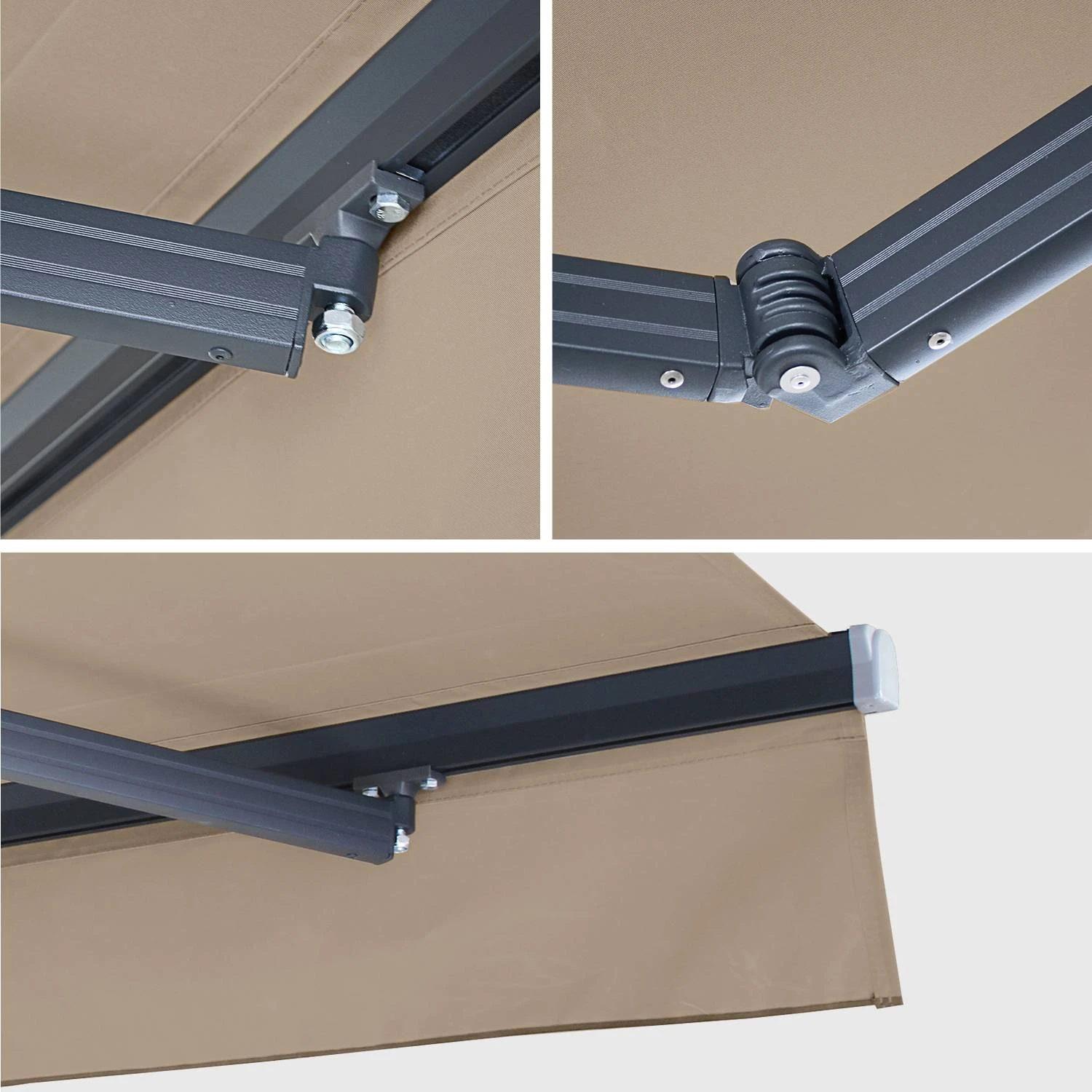 Store Banne Manuel 4x3m Couleur : Taupe â Image 4