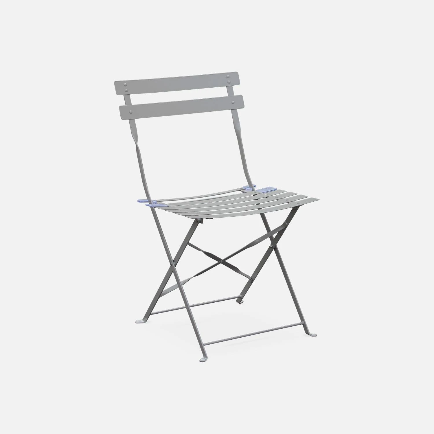 Table De Jardin Bistrot Pliable Métal, 2 Chaises Couleur : Gris Taupe – Image 4