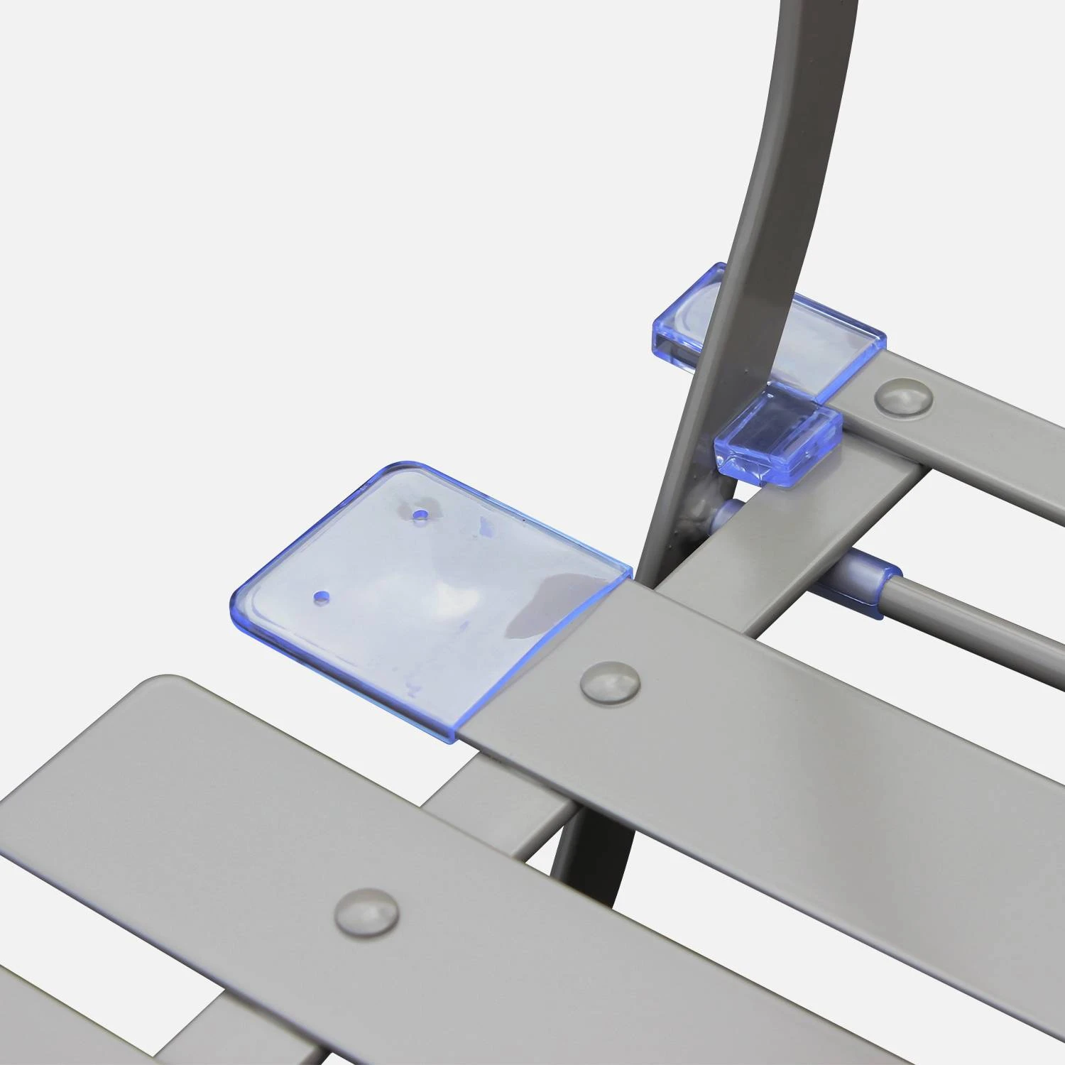 Table De Jardin Bistrot Pliable Métal, 2 Chaises Couleur : Gris Taupe – Image 5