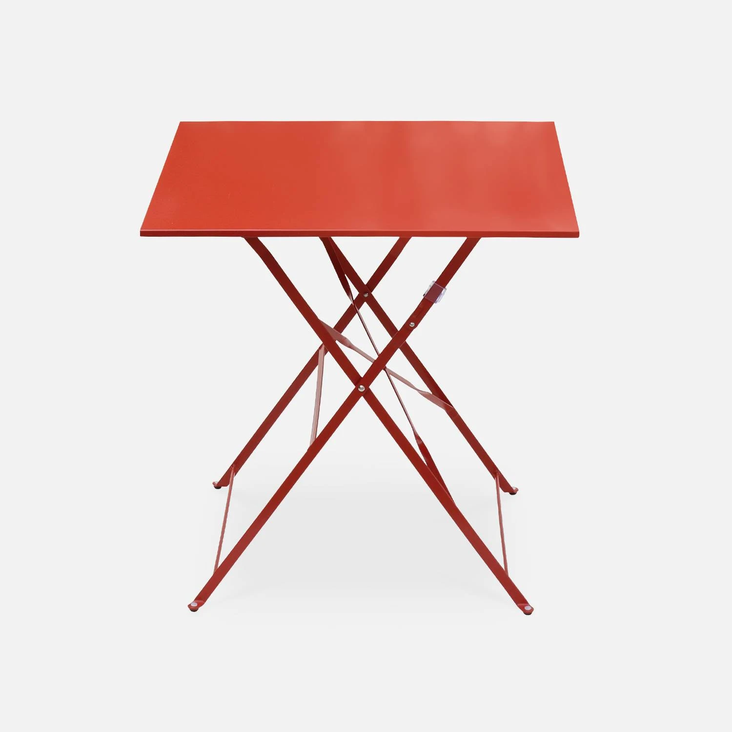 Table De Jardin Bistrot Pliable Métal, 2 Chaises Couleur : Terracotta – Image 3