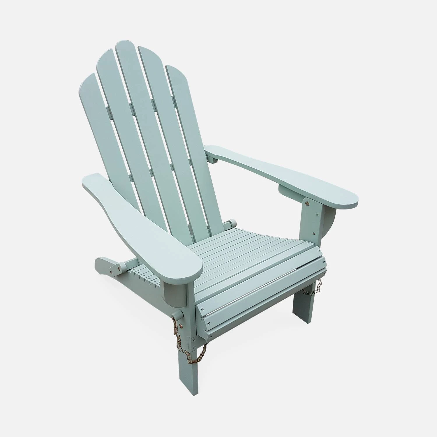 Fauteuil De Jardin Pliable Bois Couleur : Vert De Gris â Image 3