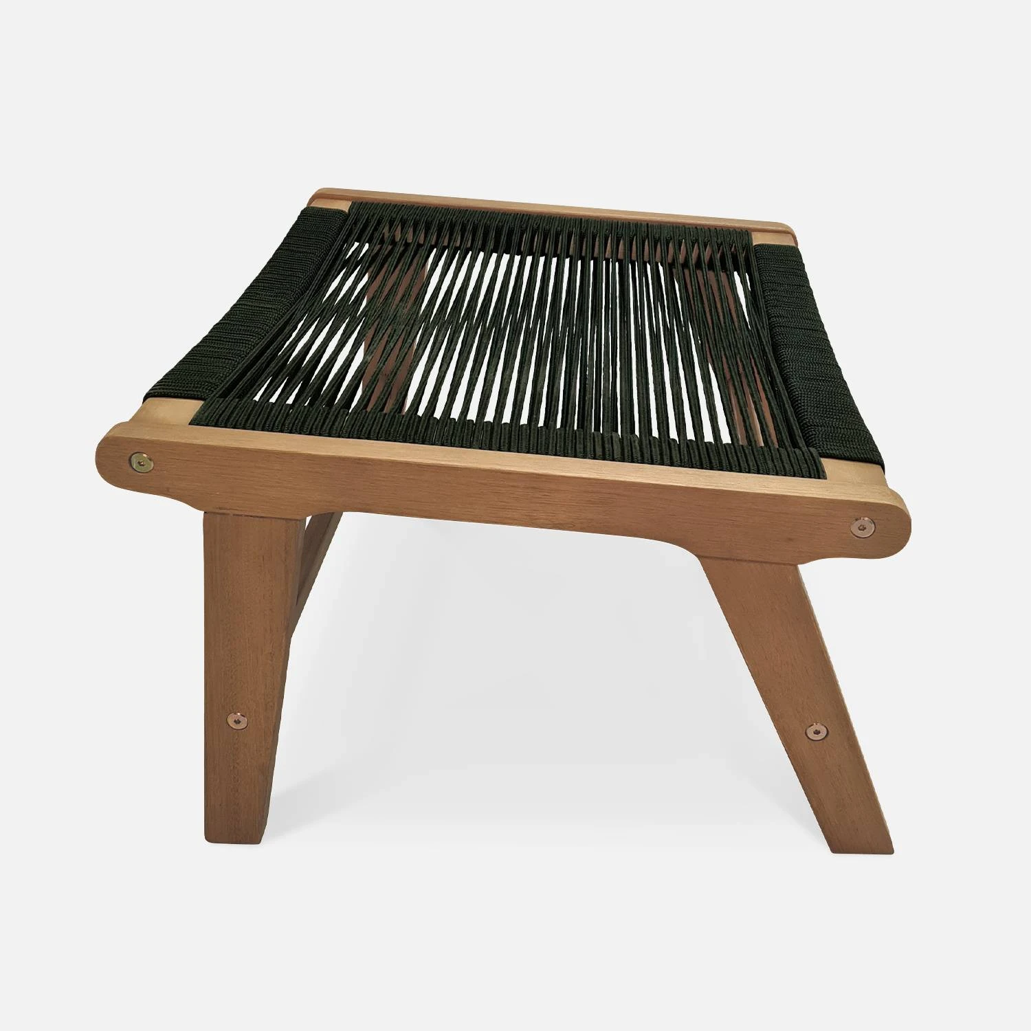 Chaise De Jardin En Bois Et Corde Avec Repose Pieds Couleur : Noir â Image 4