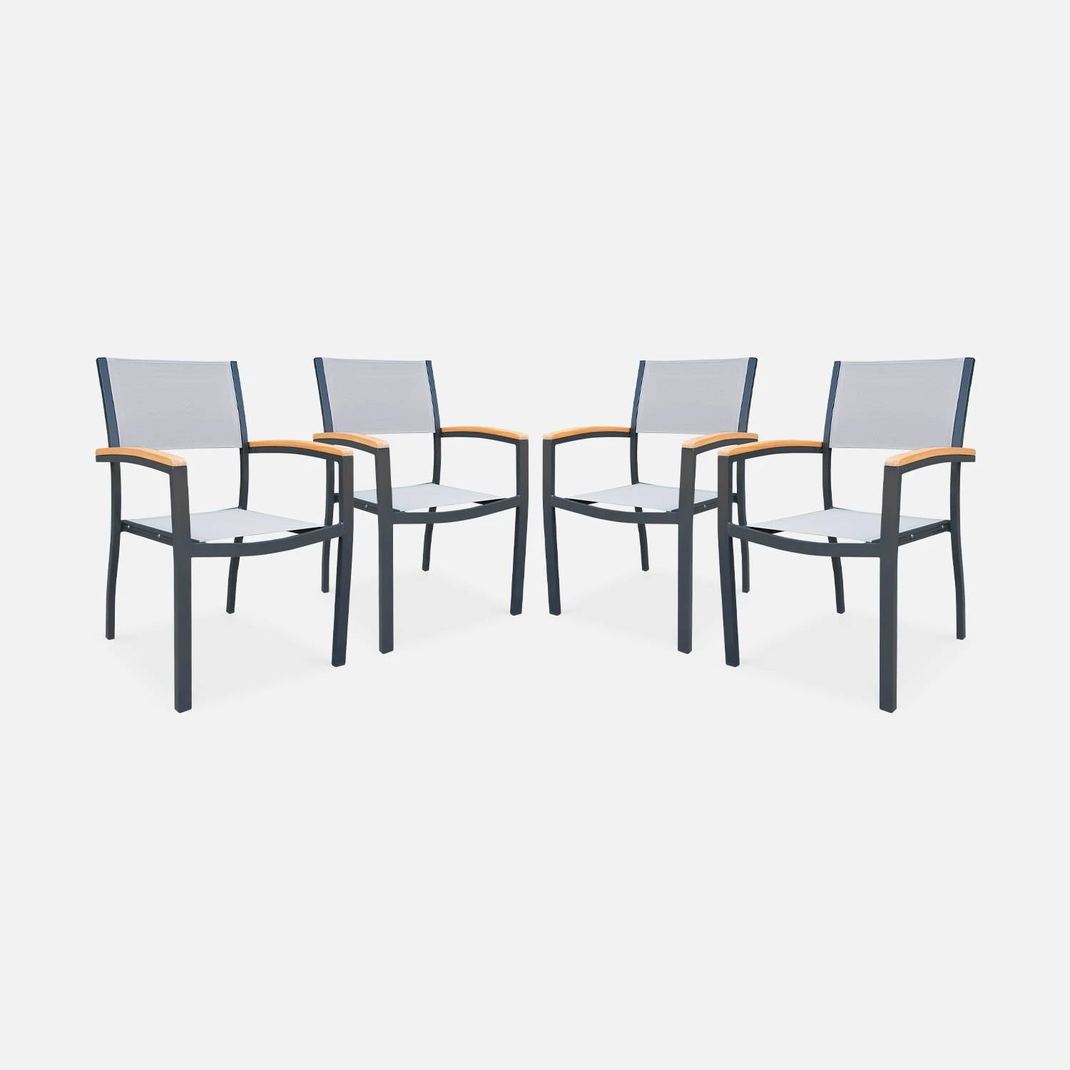 Chaise De Jardin Empilable Aluminium (lot De 4)