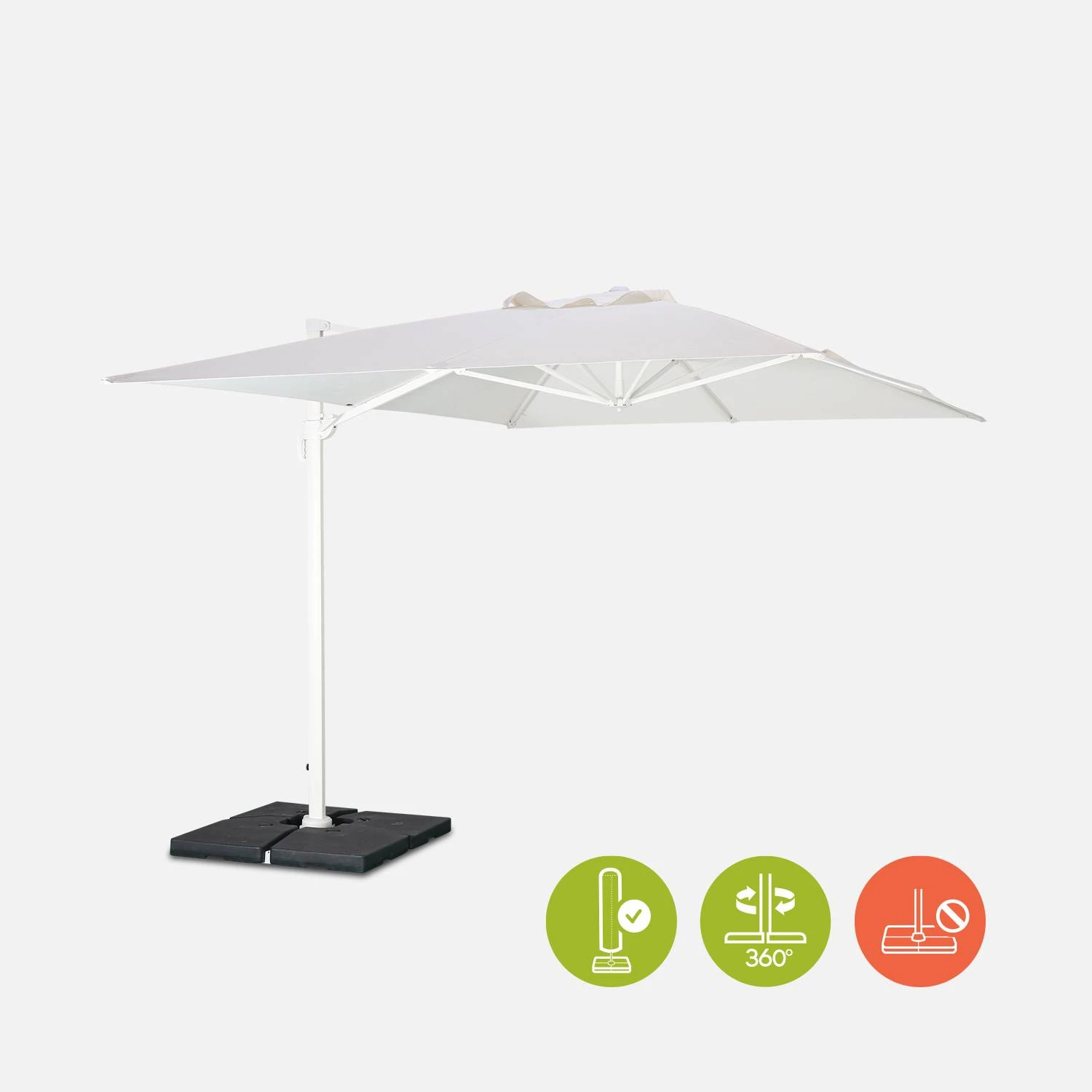 Parasol Déporté Rectangulaire 3x4 M – Image 3