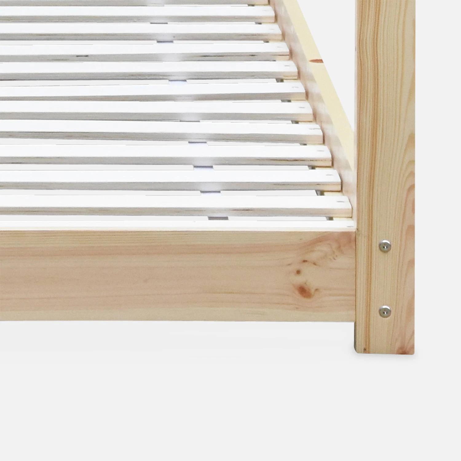 Lit Cabane Enfant 90 X 190 Cm En Pin Naturel, Sommier Inclus Couleur : Naturel â Image 5