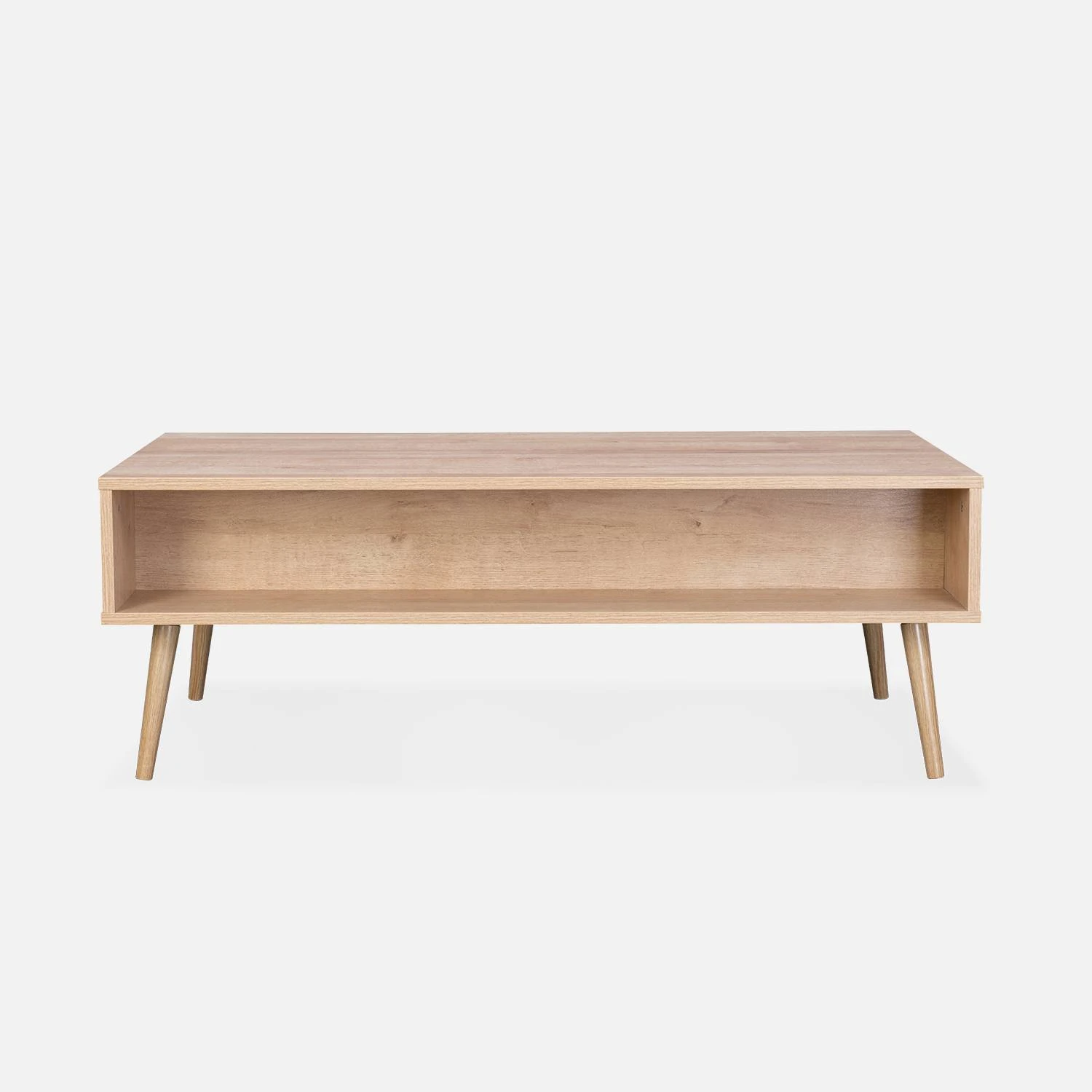 Table Basse Scandinave En Cannage, 1 Tiroir Couleur : Naturel â Image 4