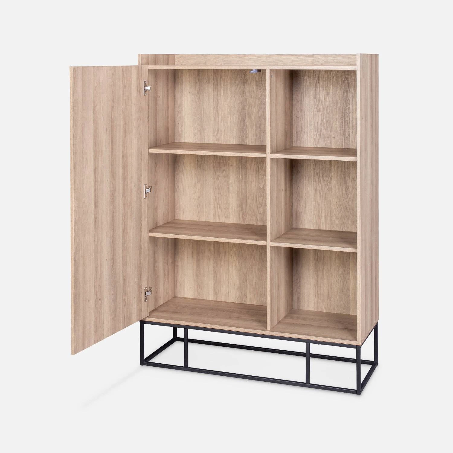 Vaisselier Métal Et Effet Bois 1 Porte – Image 6