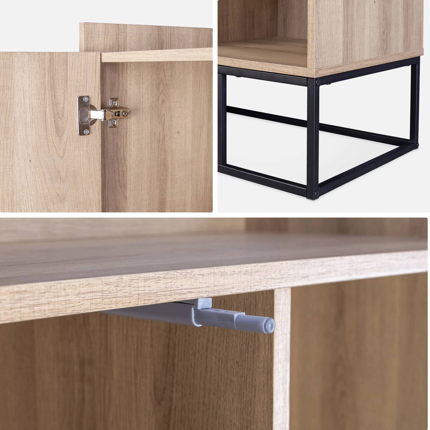 Vaisselier Métal Et Effet Bois 1 Porte – Image 7