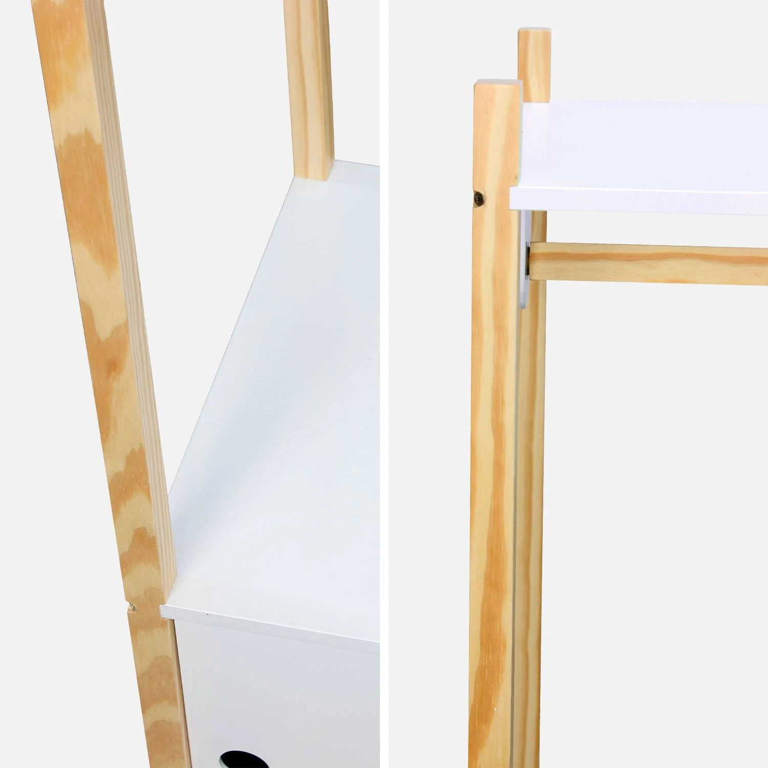 Penderie Enfant Bois Massif 2 Portes Coulissantes â Image 5