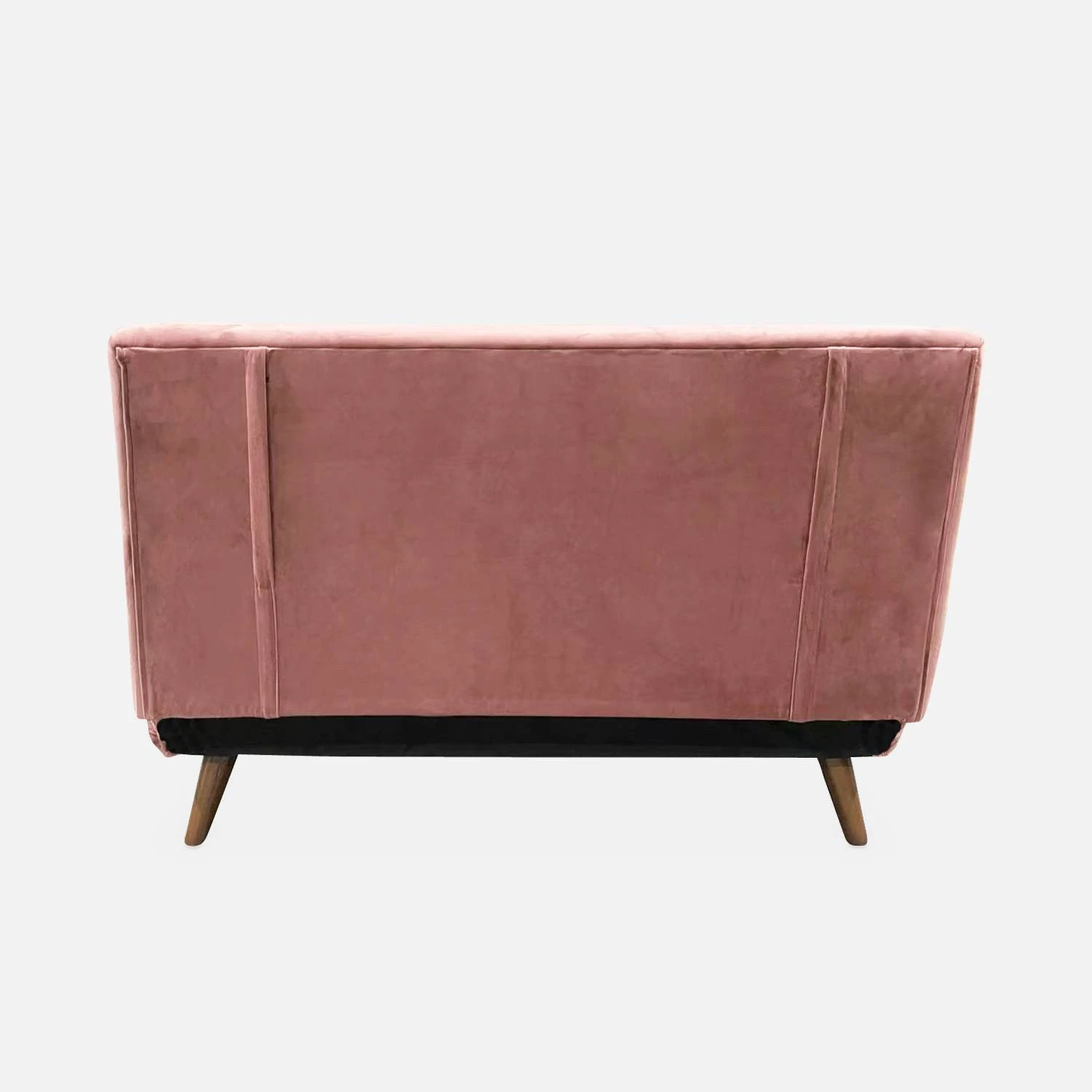 Canapé Convertible 2 Places Tissu, Pieds Bois Couleur : Vieux Rose – Image 8