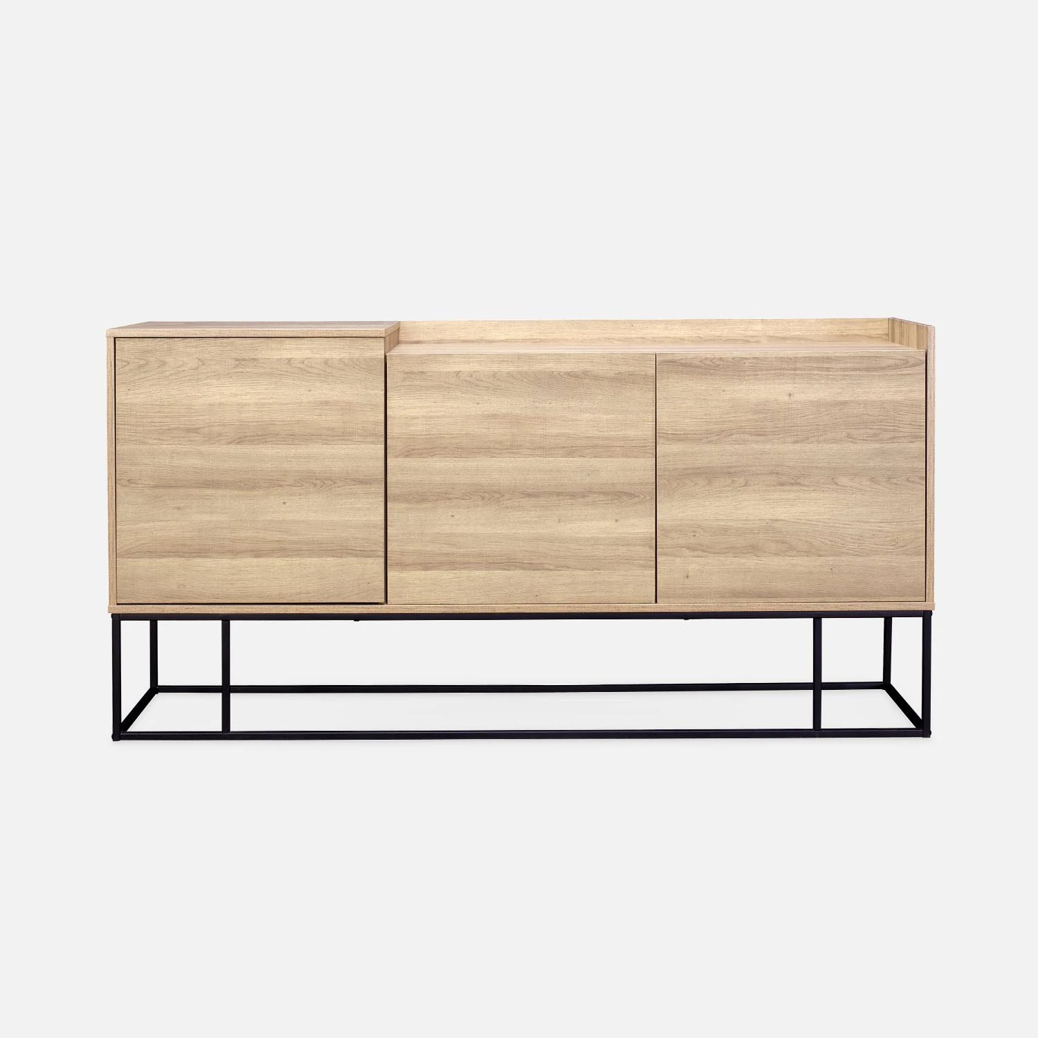 Buffet Métal Et Effet Bois 3 Portes 160 Cm – Image 8