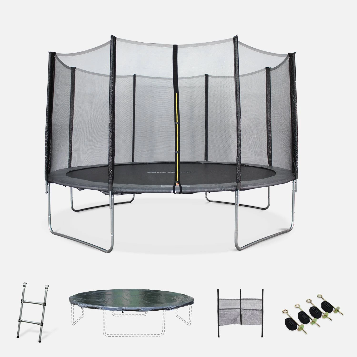 Trampoline 400cm Avec Pack D'accessoires Couleur : Gris