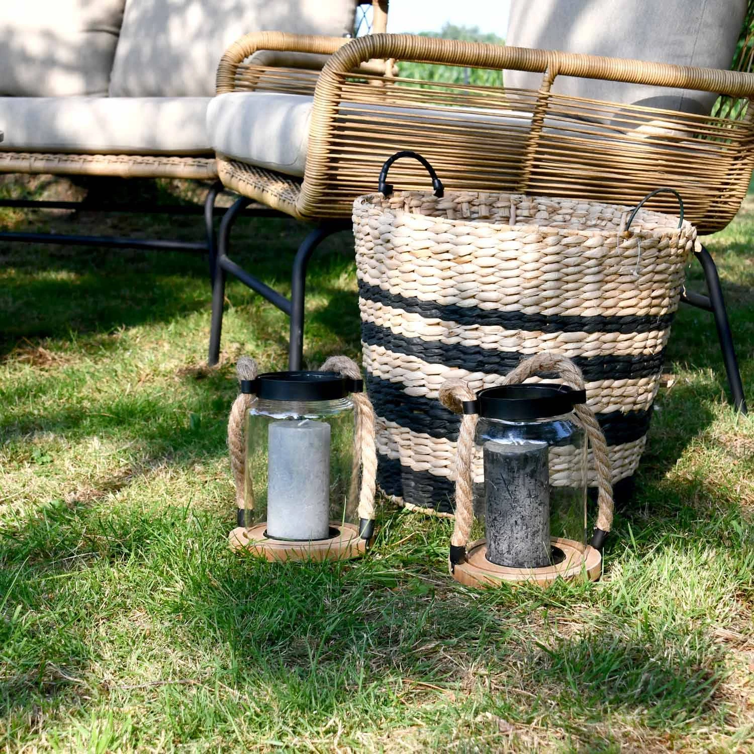 Lanterne En Verre, Anse En Corde Intérieur/extérieur (lot De 2) – Image 4