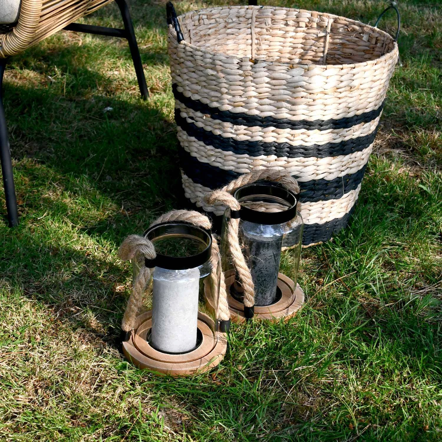 Lanterne En Verre, Anse En Corde Intérieur/extérieur (lot De 2) – Image 5