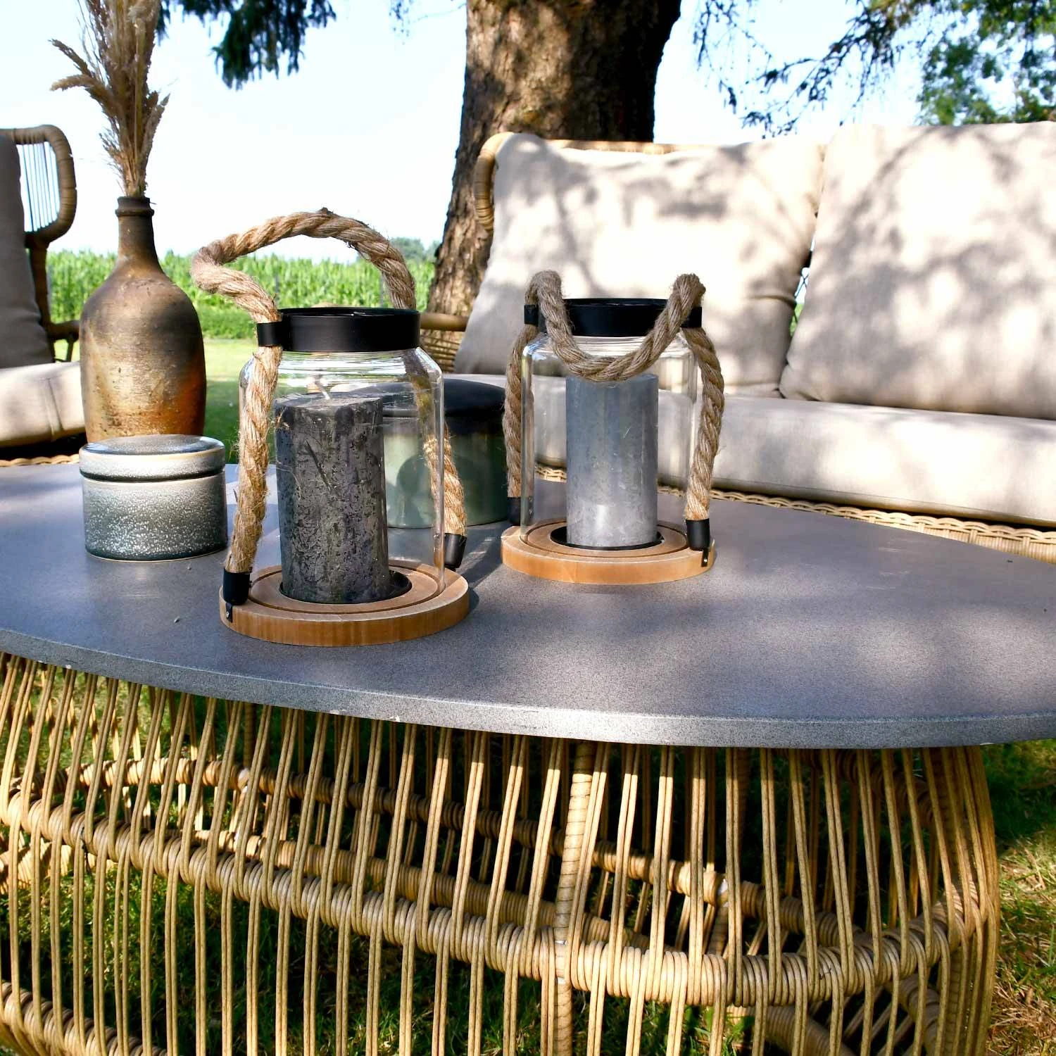 Lanterne En Verre, Anse En Corde Intérieur/extérieur (lot De 2) – Image 6