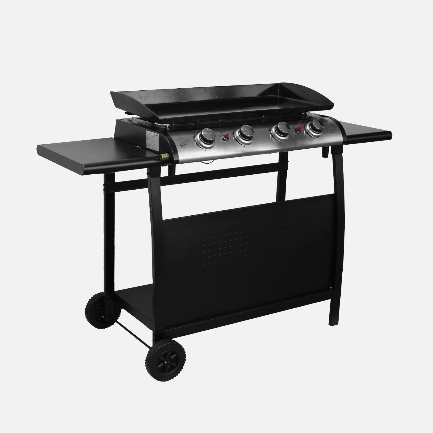 Plancha Gaz 4 Brûleurs Inox 10kW Avec Chariot – Image 3