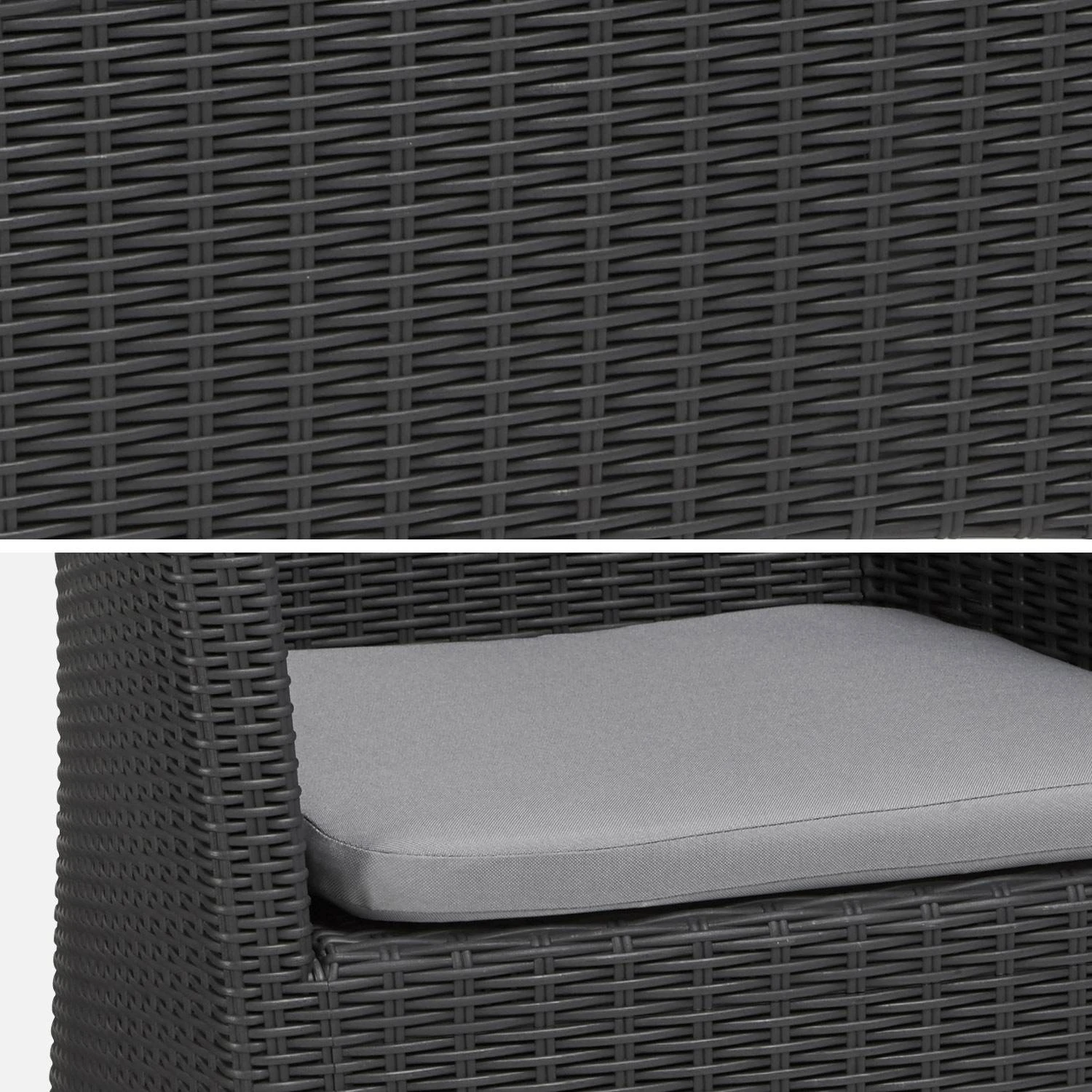 Fauteuil De Jardin Imitation Rotin Couleur : Graphite / Gris â Image 2