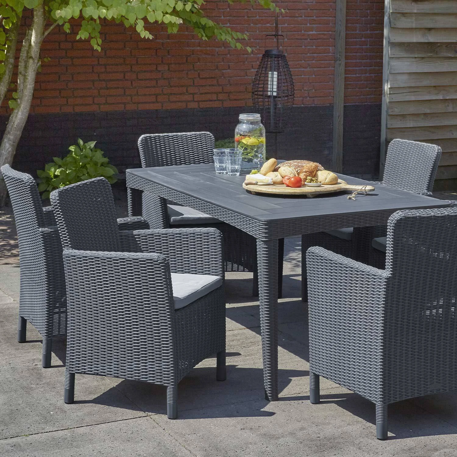 Fauteuil De Jardin Imitation Rotin Couleur : Graphite / Gris â Image 3