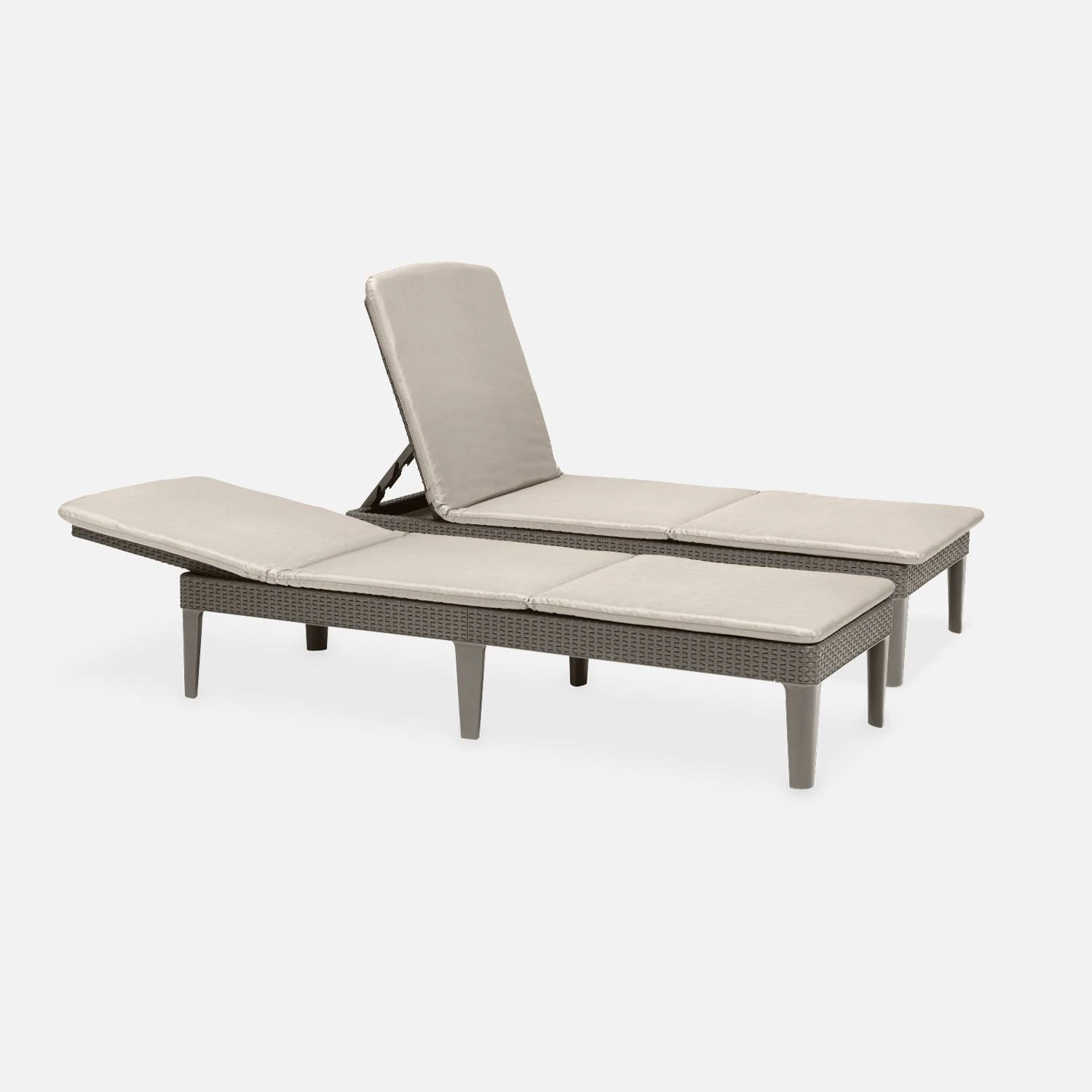 Bain De Soleil Imitation Rotin Multi Positions (lot De 2) Couleur : Cappuccino â Image 2