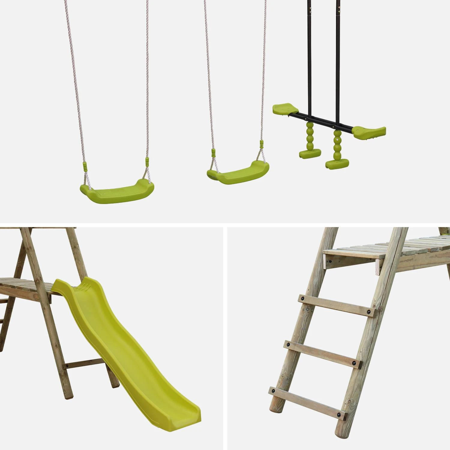 Aire De Jeux Toboggan, Face-à-face, 2 Balançoires – Image 2