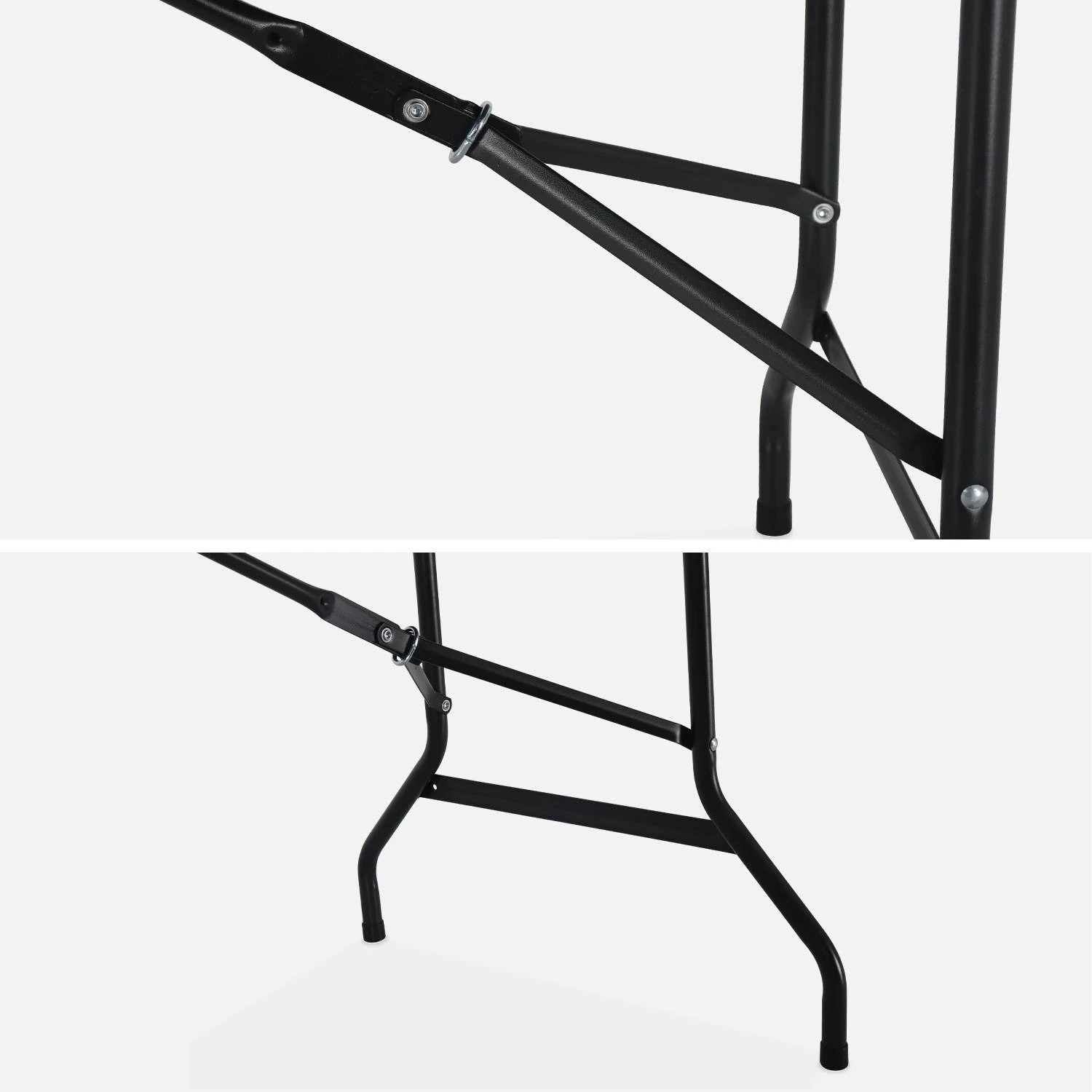 Tables De Réception Pliable Plastique (lot De 2) Couleur : Gris Foncé – Image 3