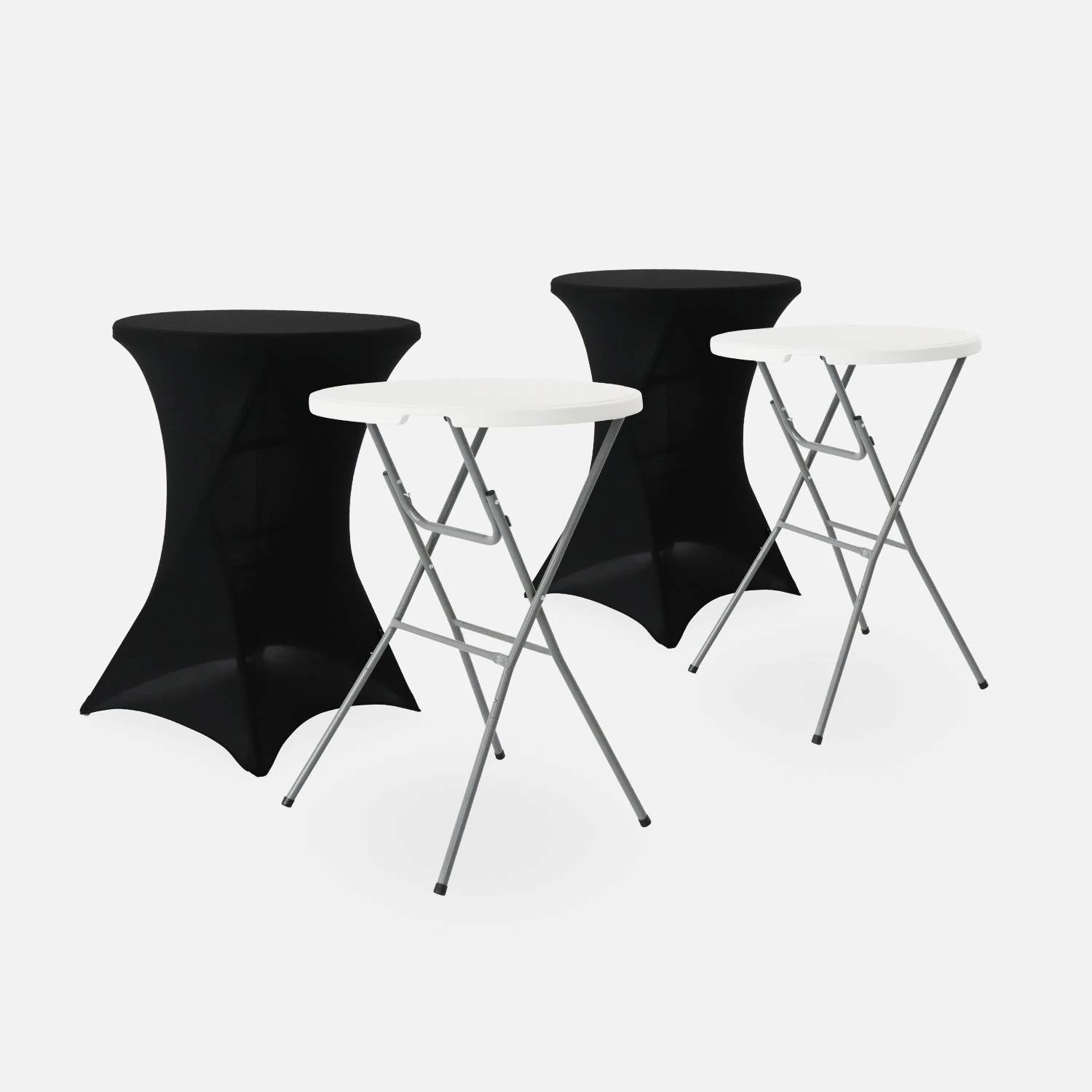Table Mange Debout Pliable Avec Housse De Protection (lot De 2) Couleur : Noir â Image 3