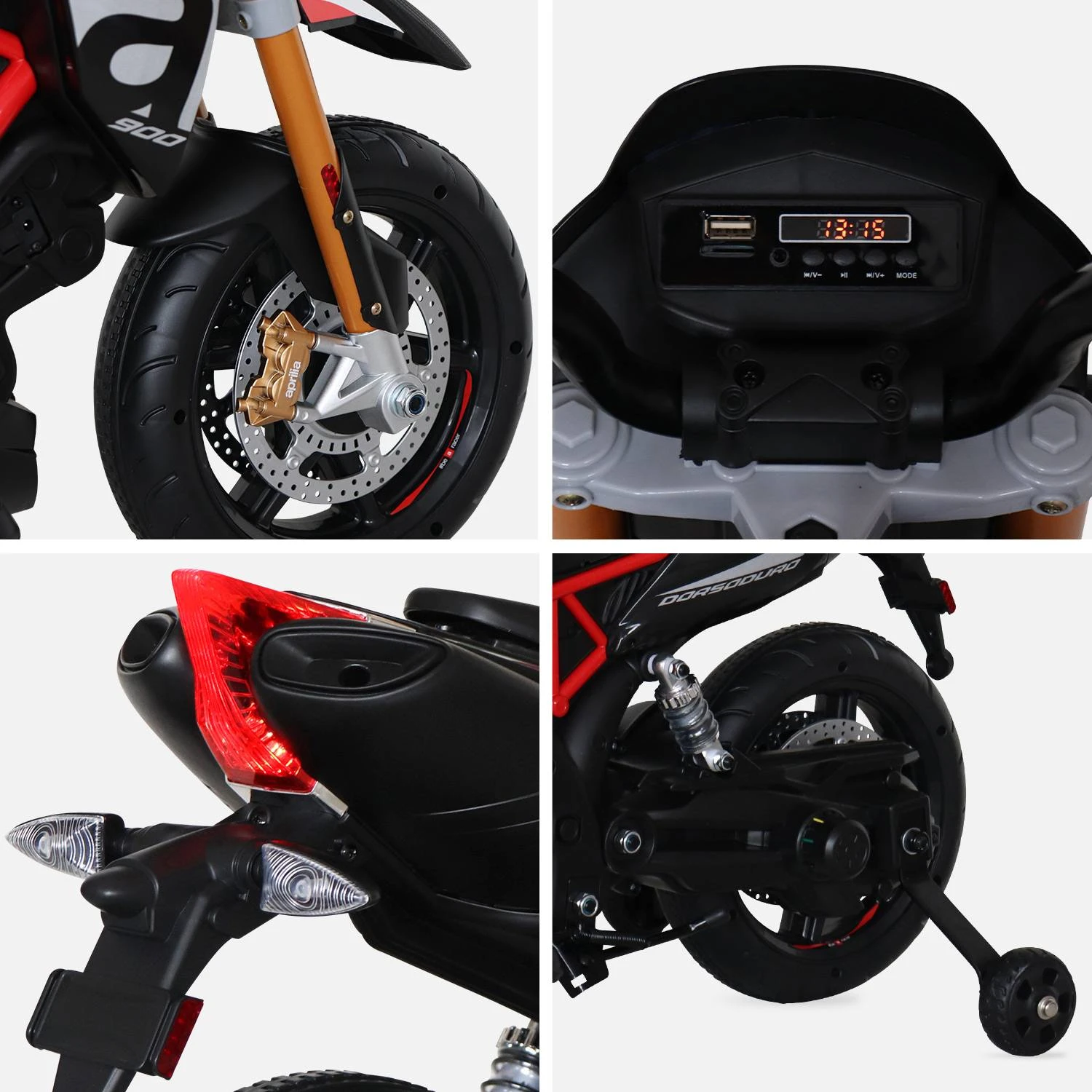 Moto électrique Enfant Aprilia Dorsoduro 12V, 1 Place – Image 3
