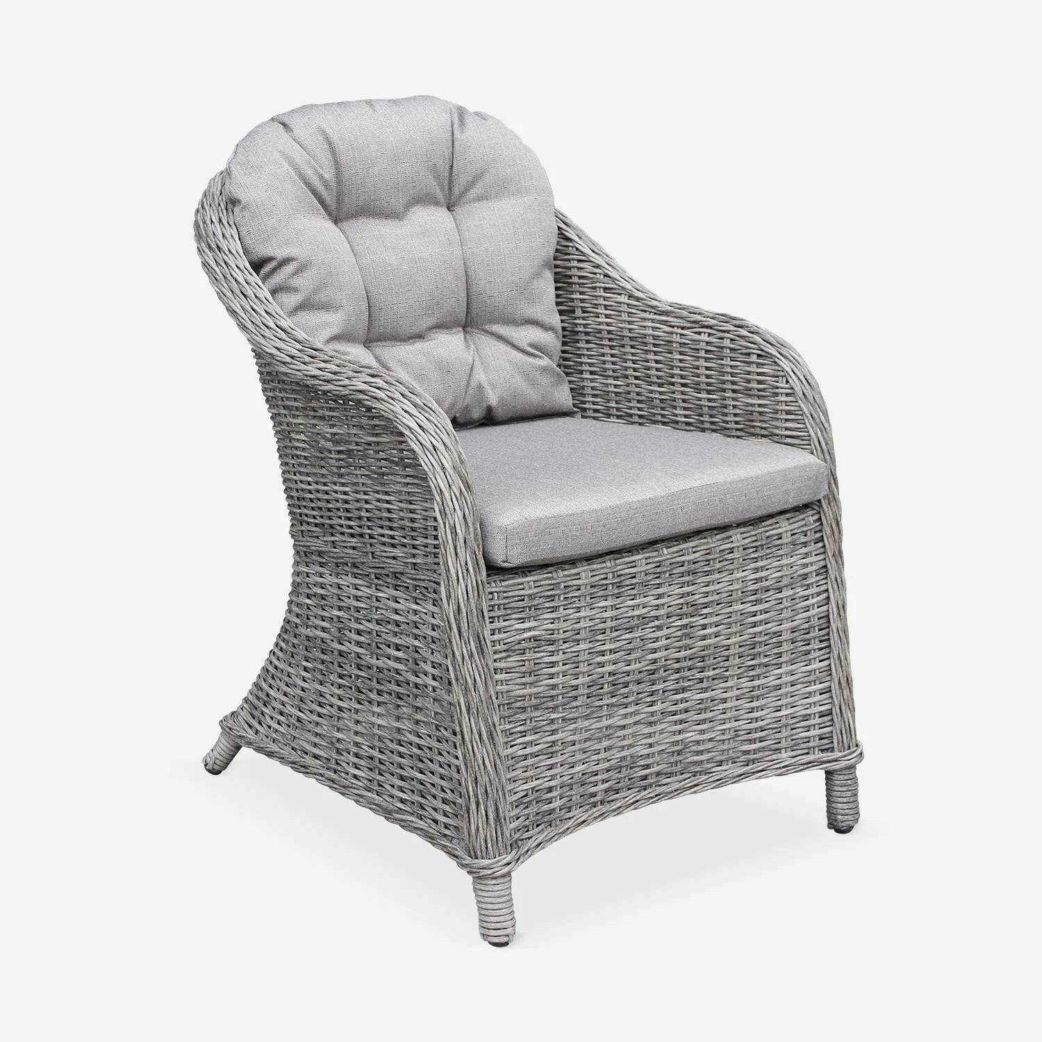 Table De Jardin Résine Arrondis , 6 Fauteuils – Image 5