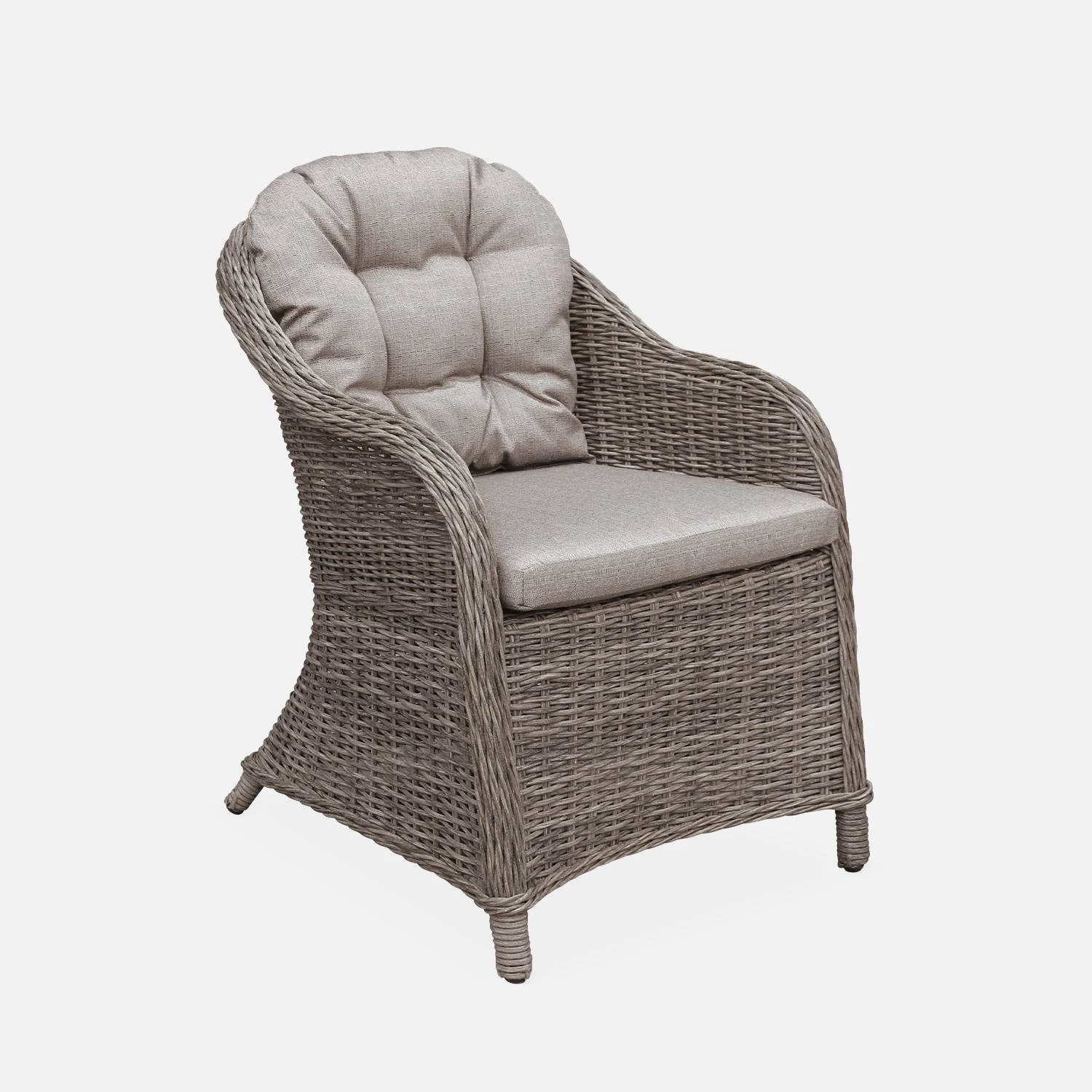 Fauteuil De Jardin Résine Tressée Ronde (lot De2) – Image 2