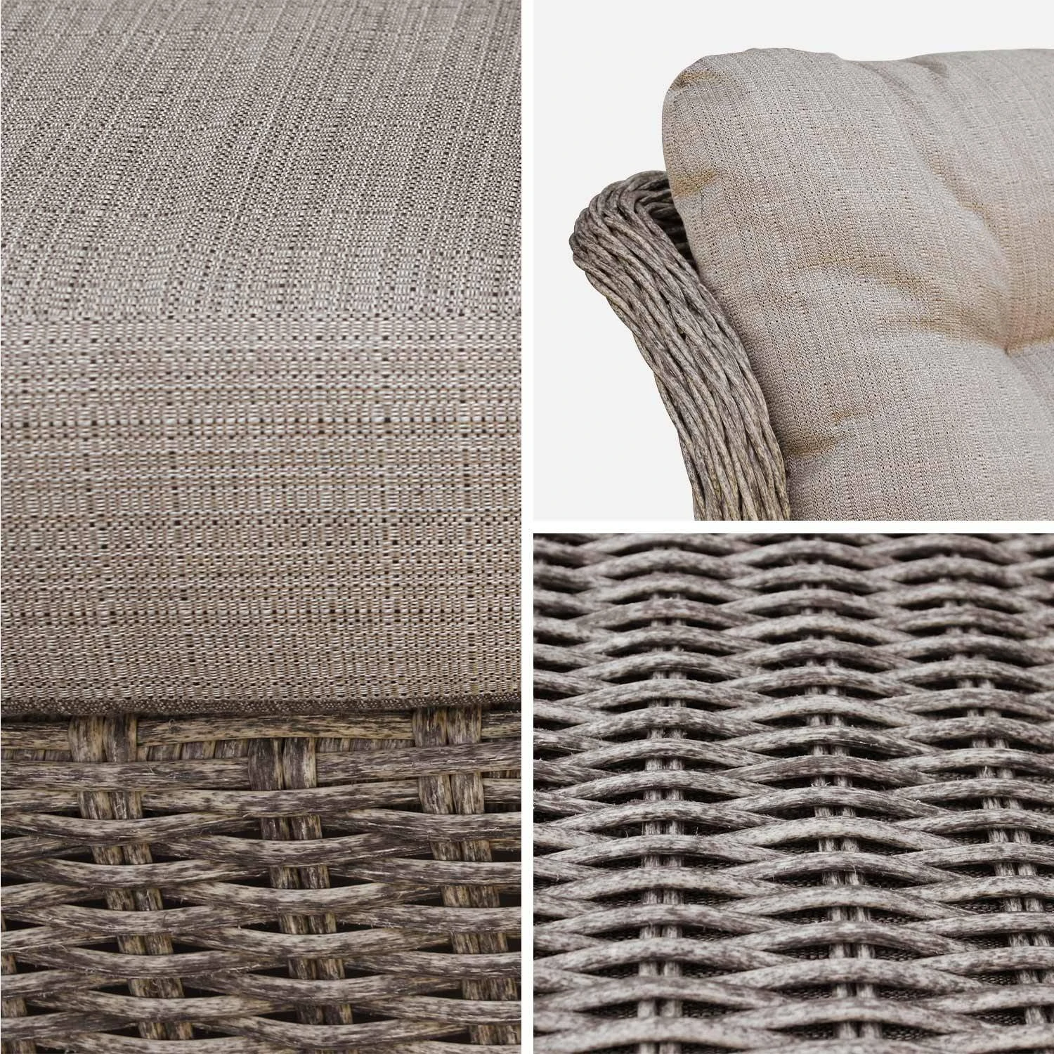 Fauteuil De Jardin Avec Repose Pieds Résine Tressée Ronde (lot De 2) – Image 7