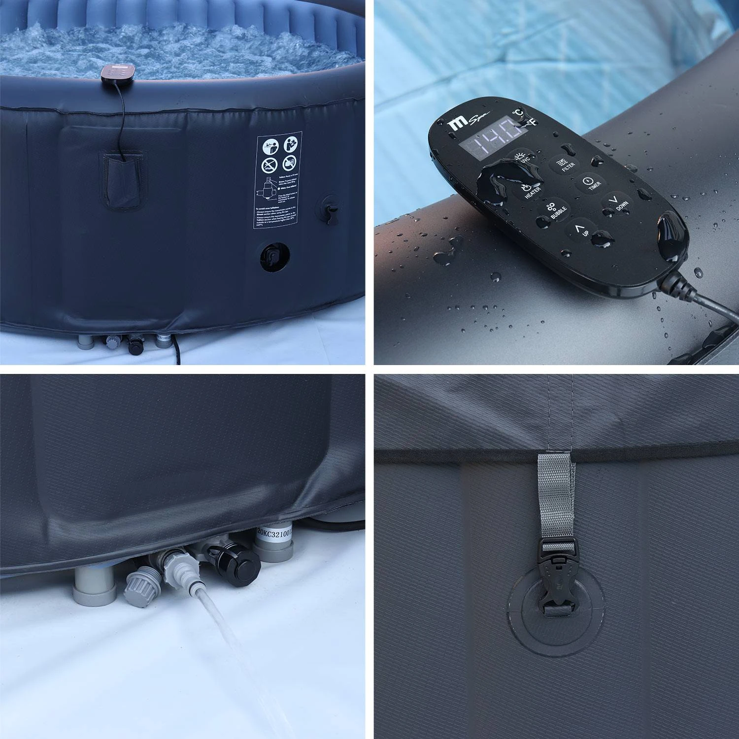 Spa Gonflable 6 Places Rond, Système De Filtration MDC, Désinfection UVC, Bâche – Image 4