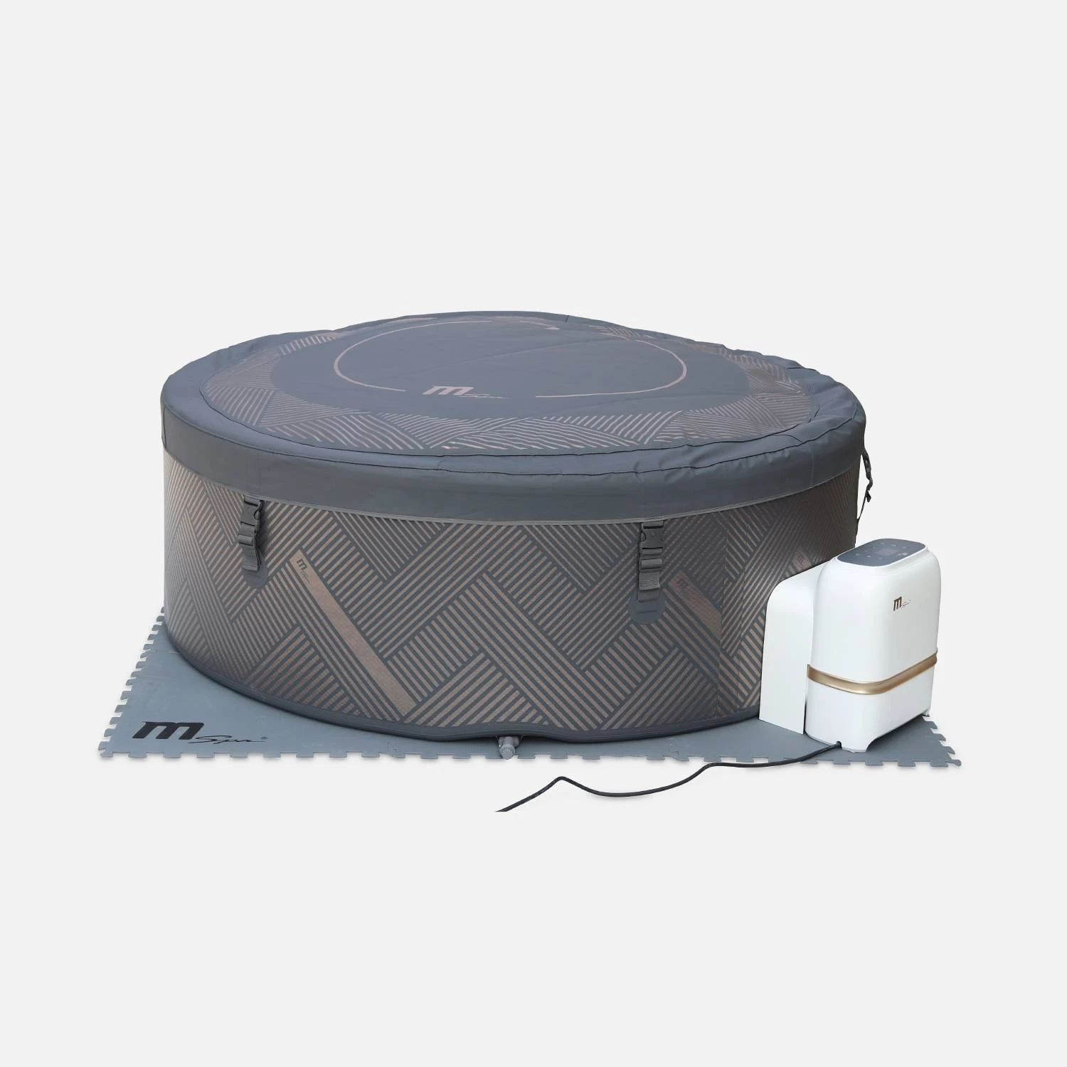 Spa Gonflable 8 Places Rond Massage Air-jets Wifi Ozonateur UVC Couvercle Tapis â Image 2