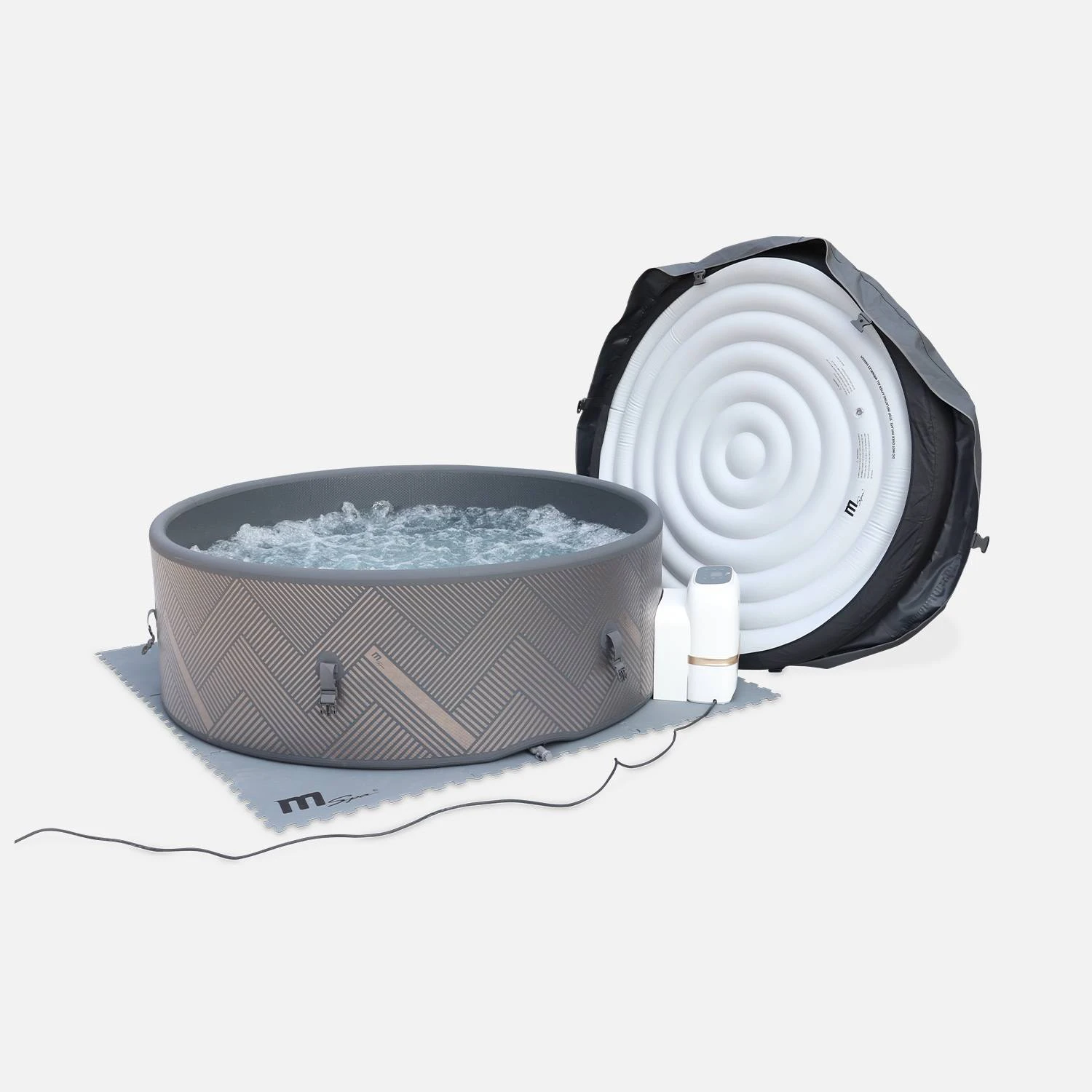 Spa Gonflable 8 Places Rond Massage Air-jets Wifi Ozonateur UVC Couvercle Tapis â Image 3
