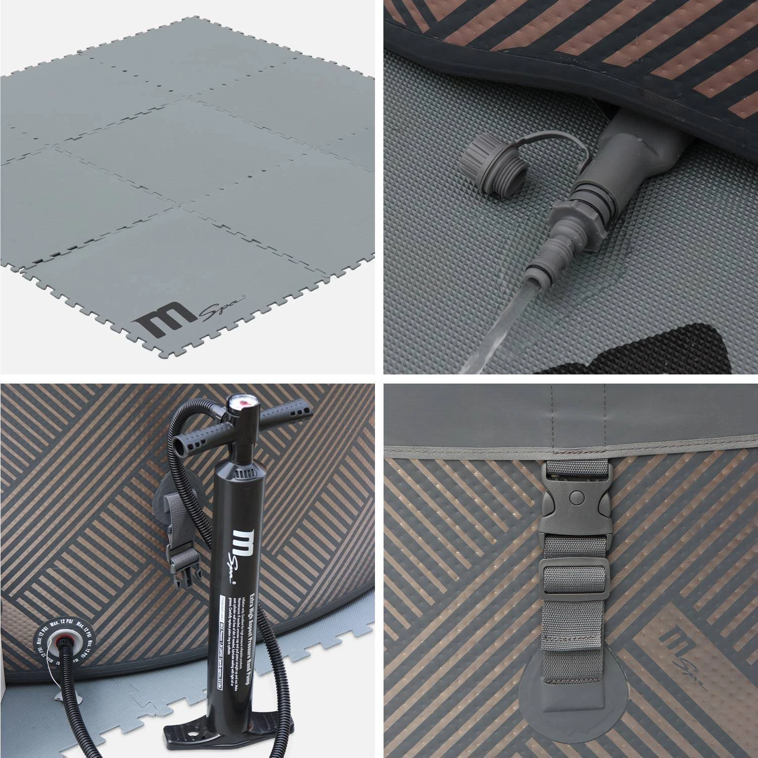 Spa Gonflable 8 Places Rond Massage Air-jets Wifi Ozonateur UVC Couvercle Tapis â Image 4