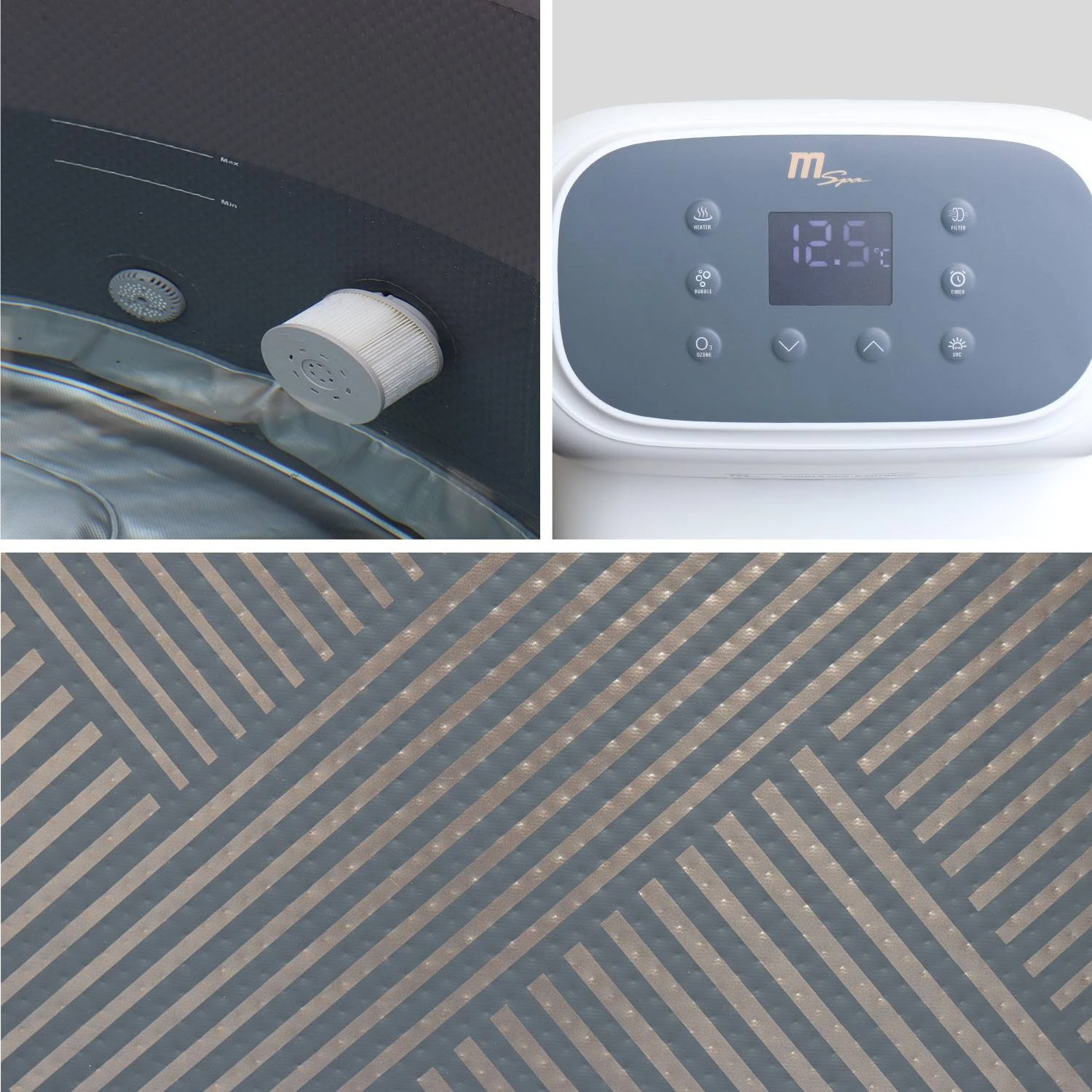 Spa Gonflable 8 Places Rond Massage Air-jets Wifi Ozonateur UVC Couvercle Tapis â Image 5