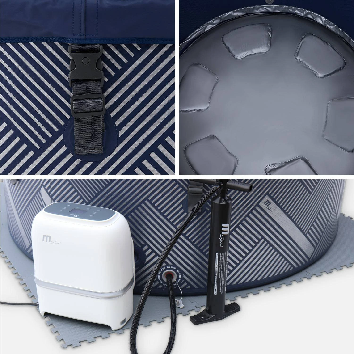 Spa Gonflable 6 Places Rond Massage Air-jets Wifi Ozonateur UVC Couvercle Tapis â Image 8