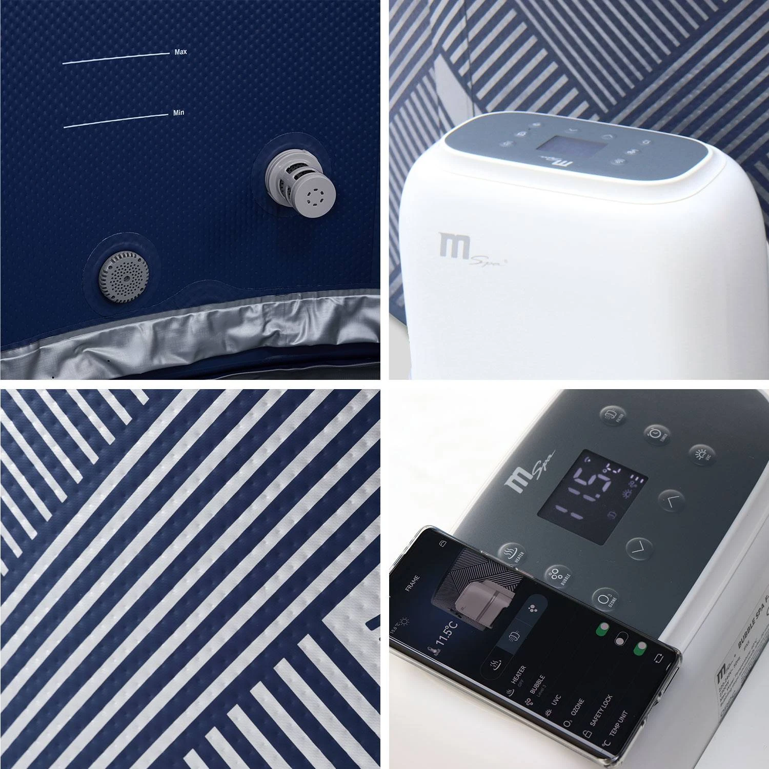 Spa Gonflable 6 Places Rond Massage Air-jets Wifi Ozonateur UVC Couvercle Tapis â Image 9