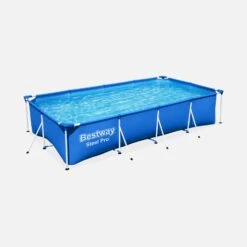 Piscine Hors Sol Tubulaire Rectangulaire Avec Filtre, Pompe Et BĂąche