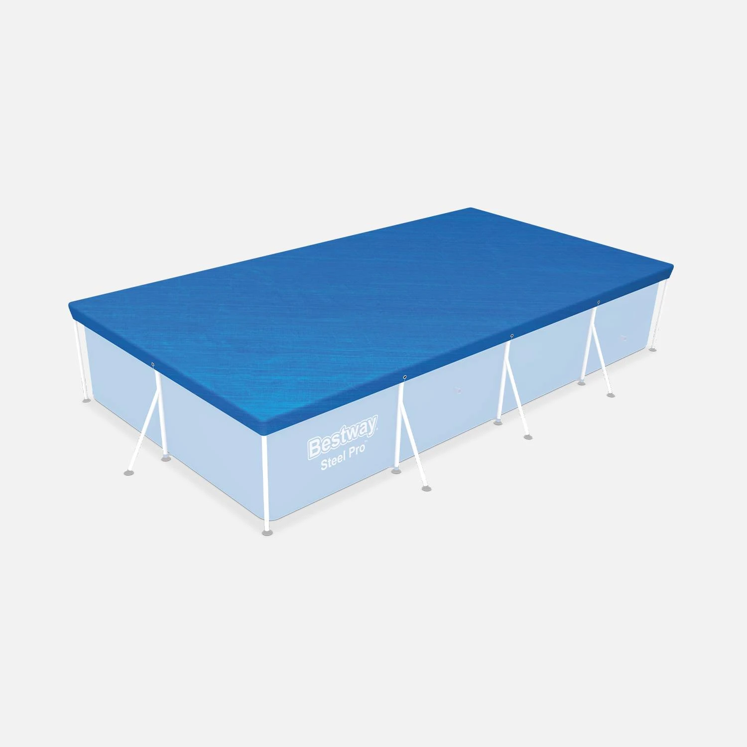 Piscine Hors Sol Tubulaire Rectangulaire Avec Filtre, Pompe Et Bâche – Image 2