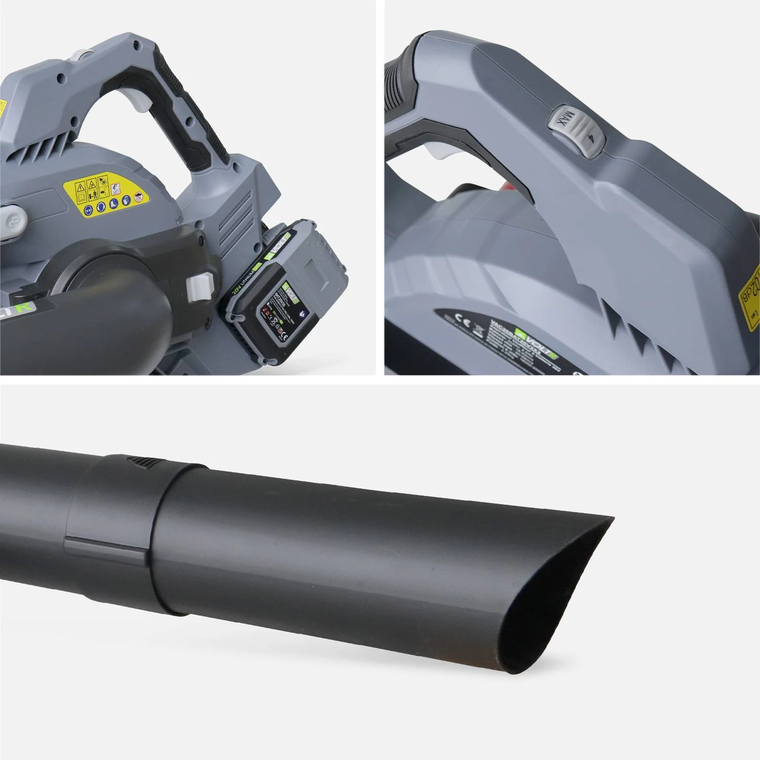 Aspirateur/ Souffleur à Batteries 18V 2.0Ah + 2 Batteries – Image 4