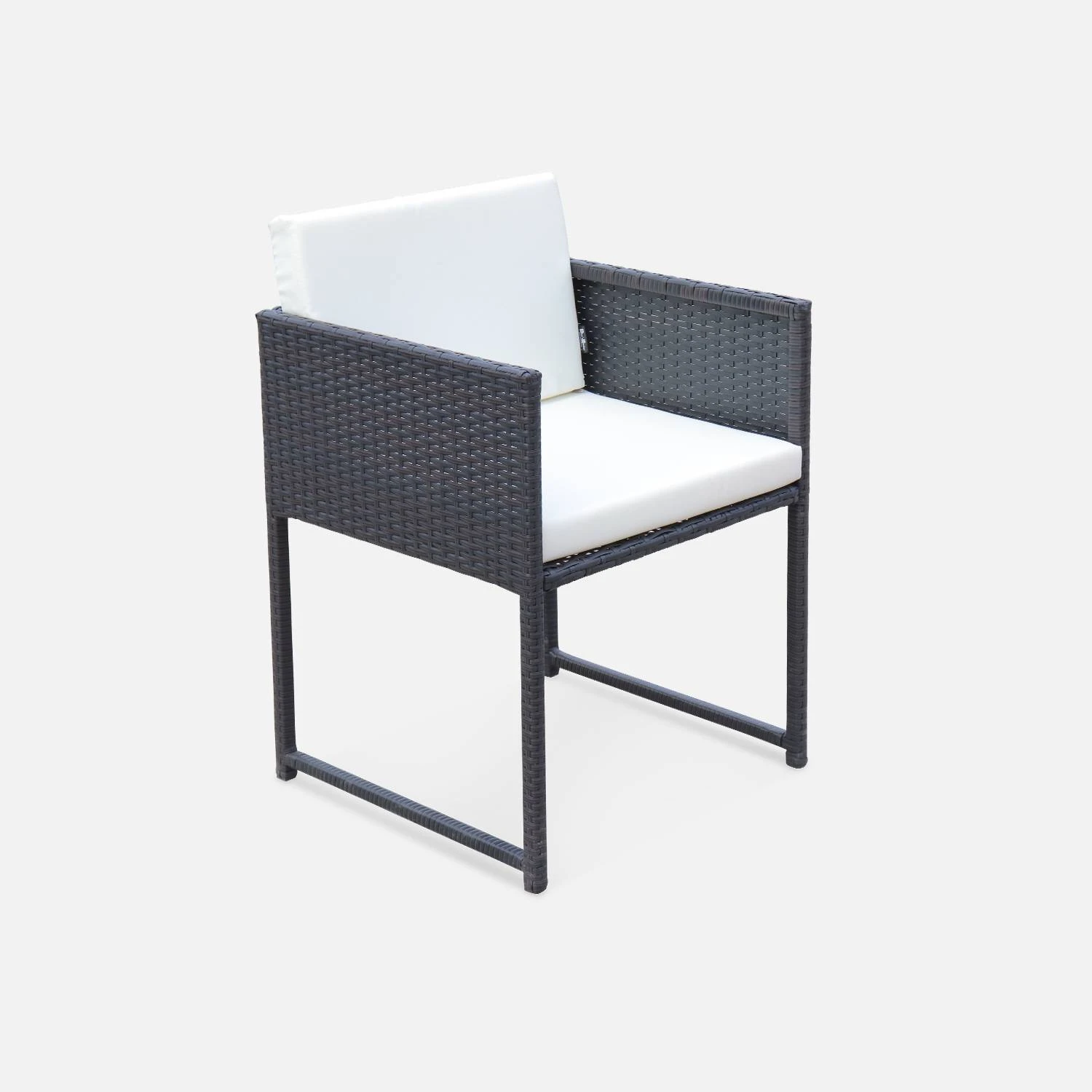 Table De Jardin Encastrable Résine Tressée, 8 Chaises Couleur : Marron – Image 6