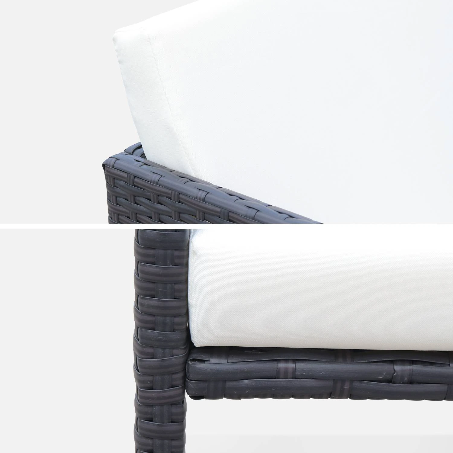 Table De Jardin Encastrable Résine Tressée, 8 Chaises Couleur : Marron – Image 7