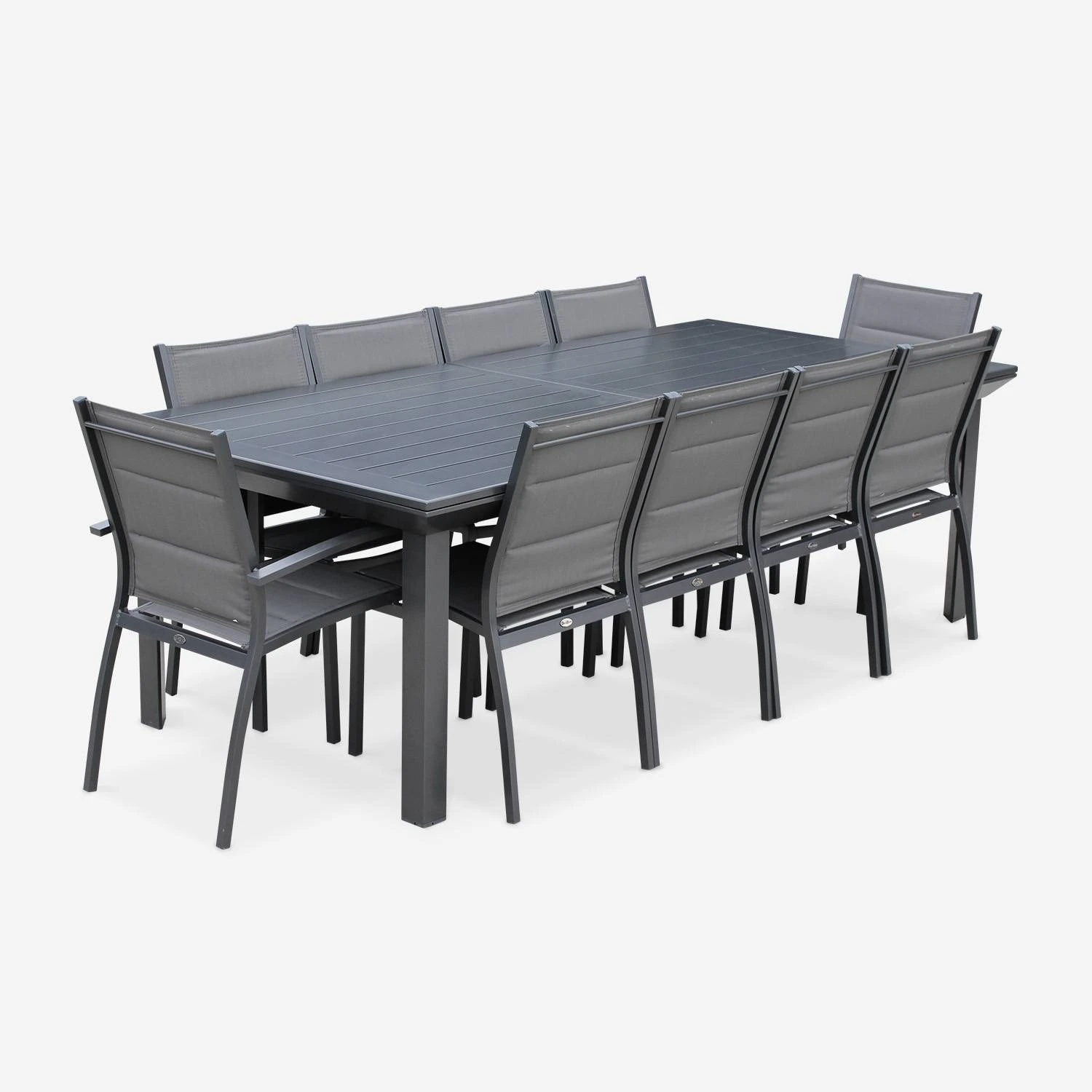 Table De Jardin Extensible Aluminium, 10 Chaises â Image 2