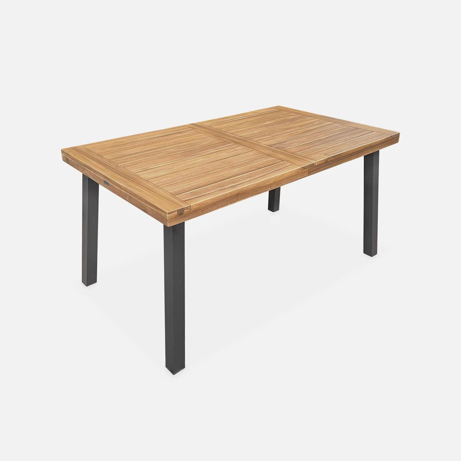 Table Intérieur / Extérieur Bois Et Métal + 4 Chaises En Corde Empilables Couleur : Beige – Image 4