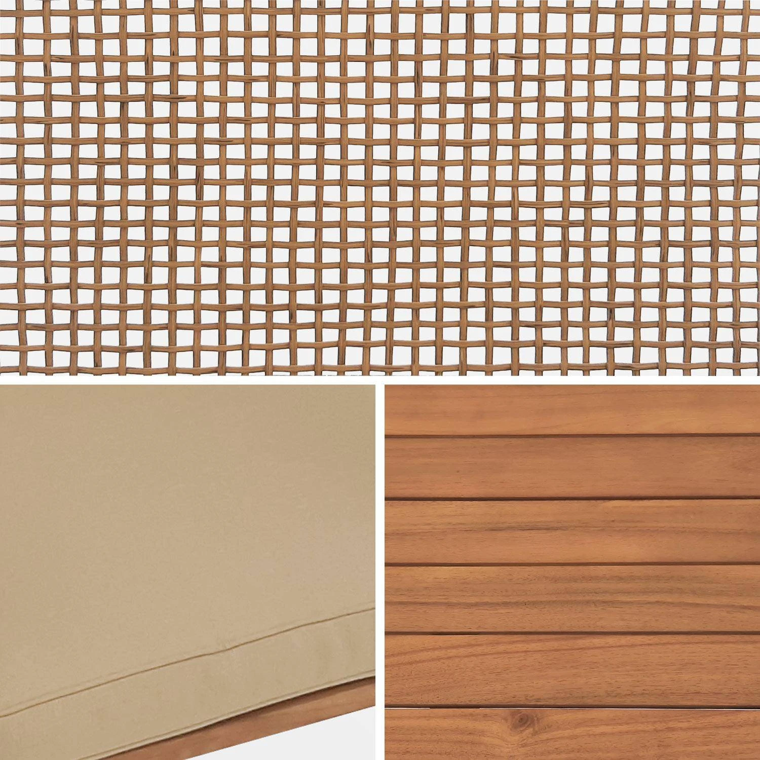 Salon De Jardin Bois Et Cannage 4 Places â Image 9