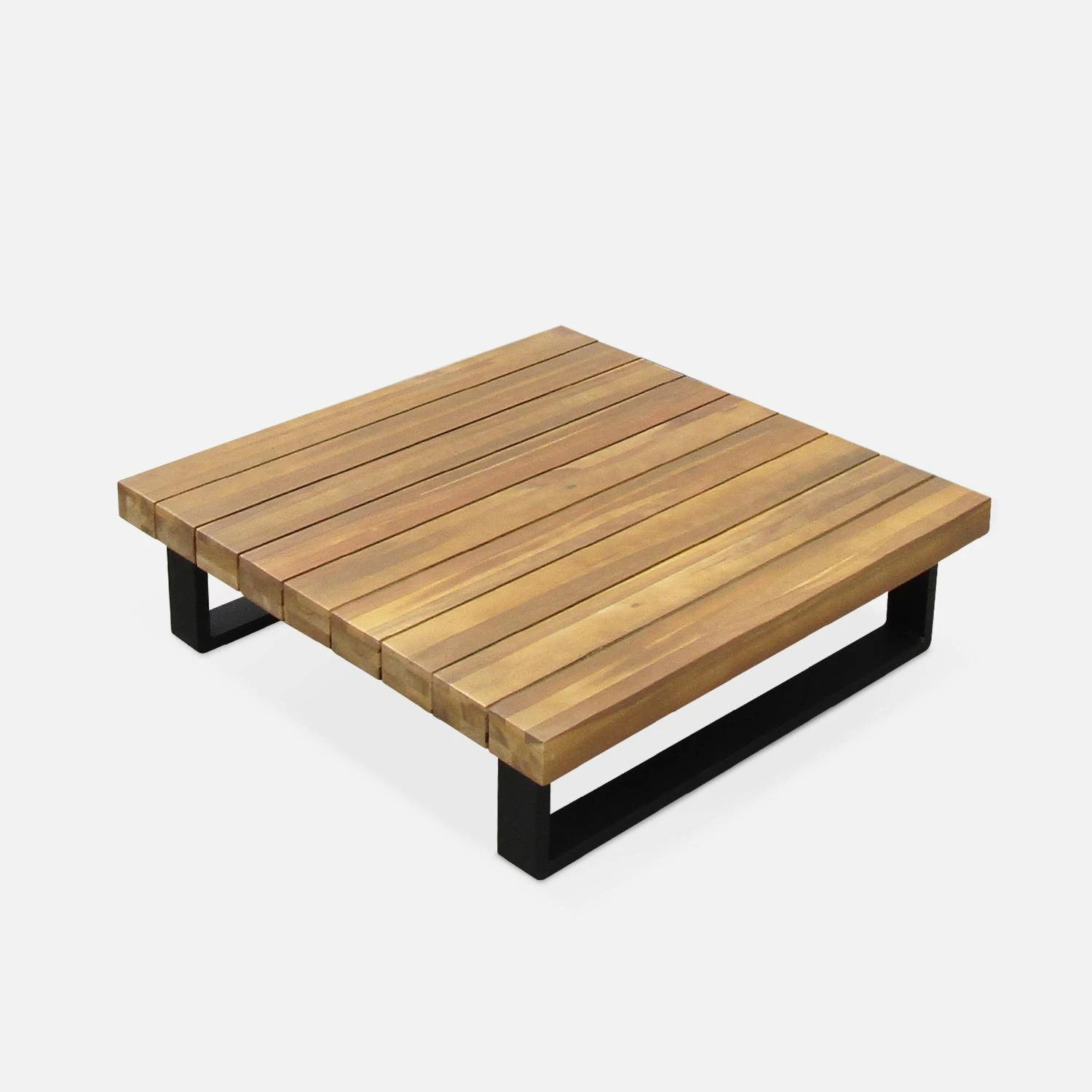 Salon De Jardin Bois Et Aluminium 5 Places Couleur : Gris â Image 3