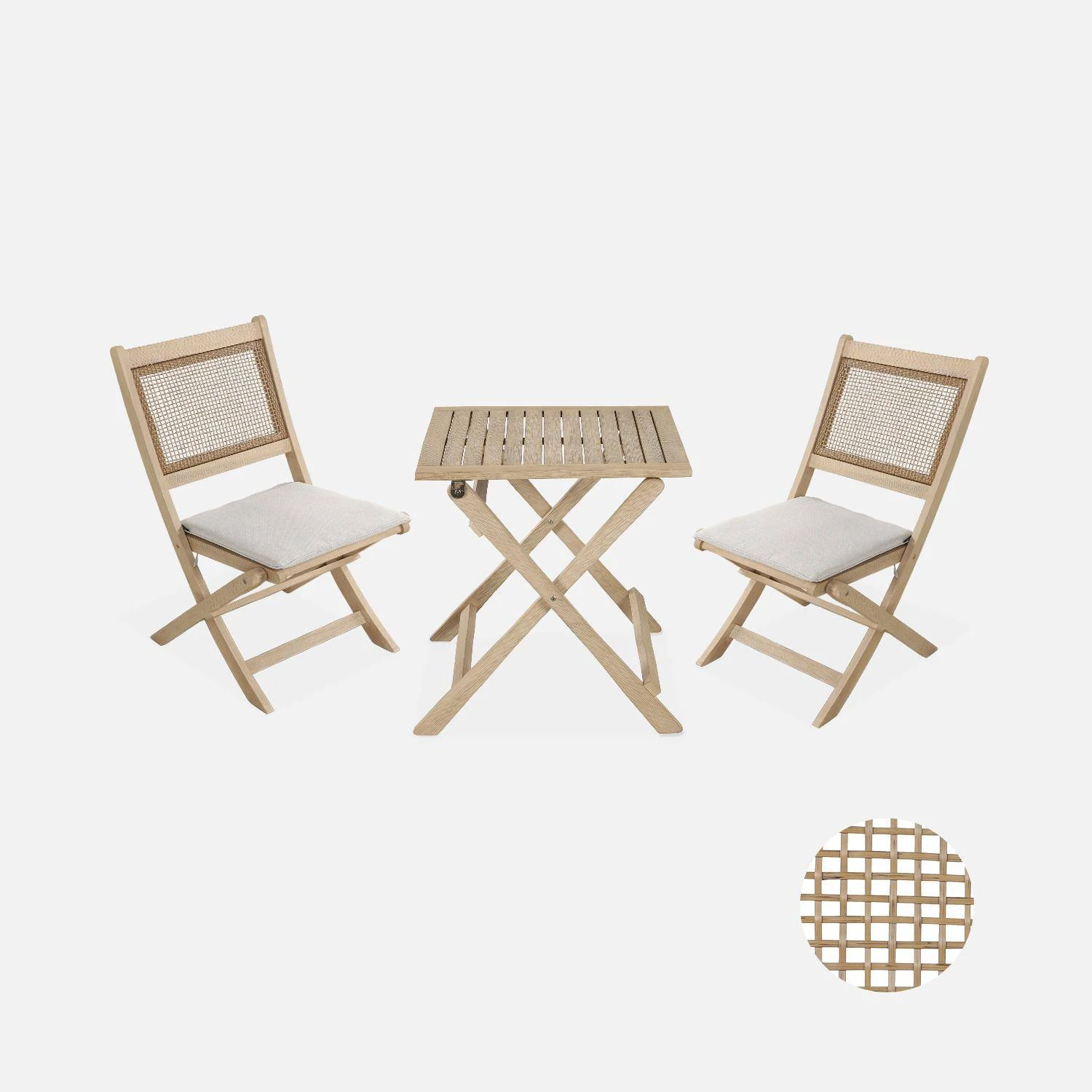 Table De Jardin Bistrot Pliable Bois 2 Chaises â Image 4