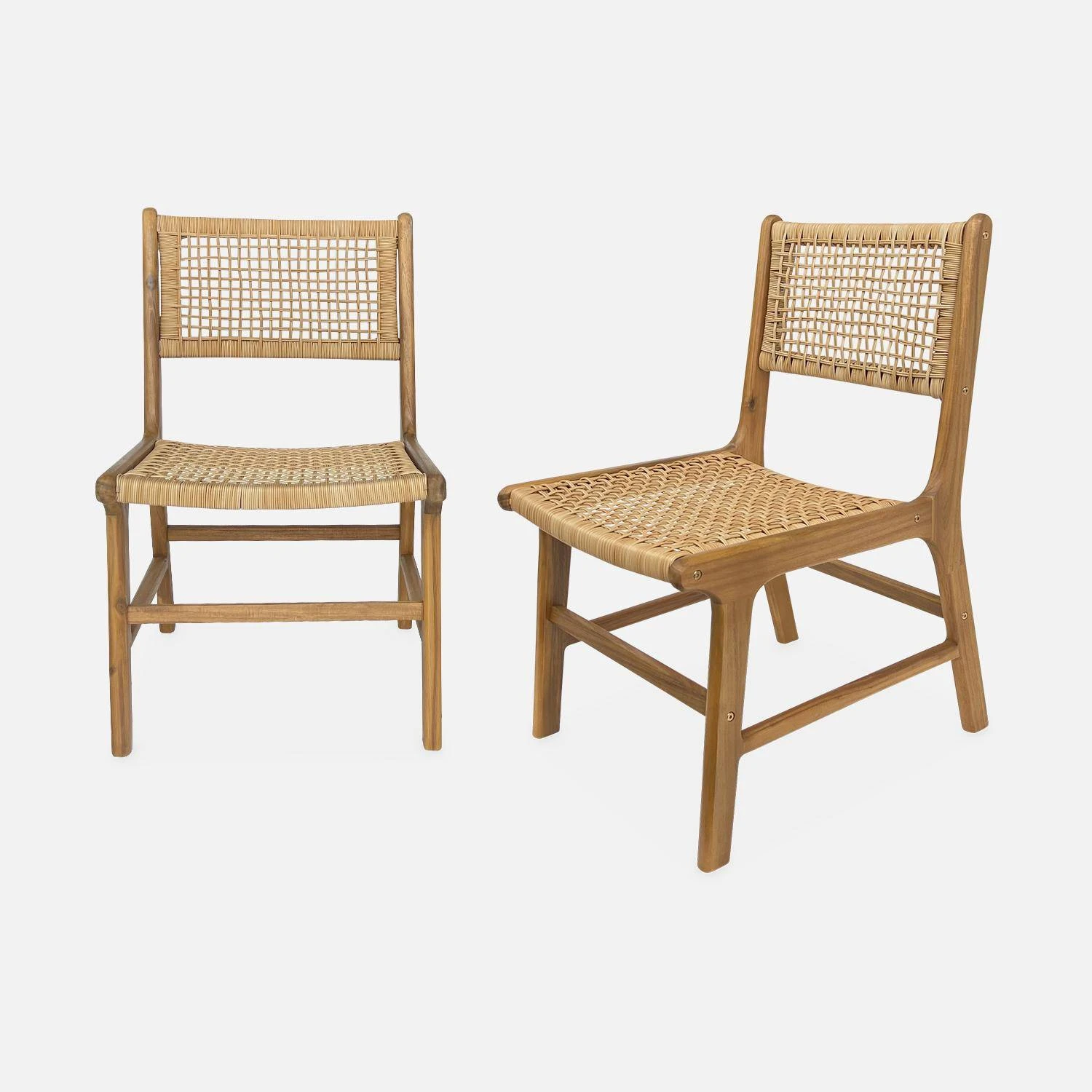 Chaise De Jardin En Cannage Et Bois (lot De 2) â Image 3